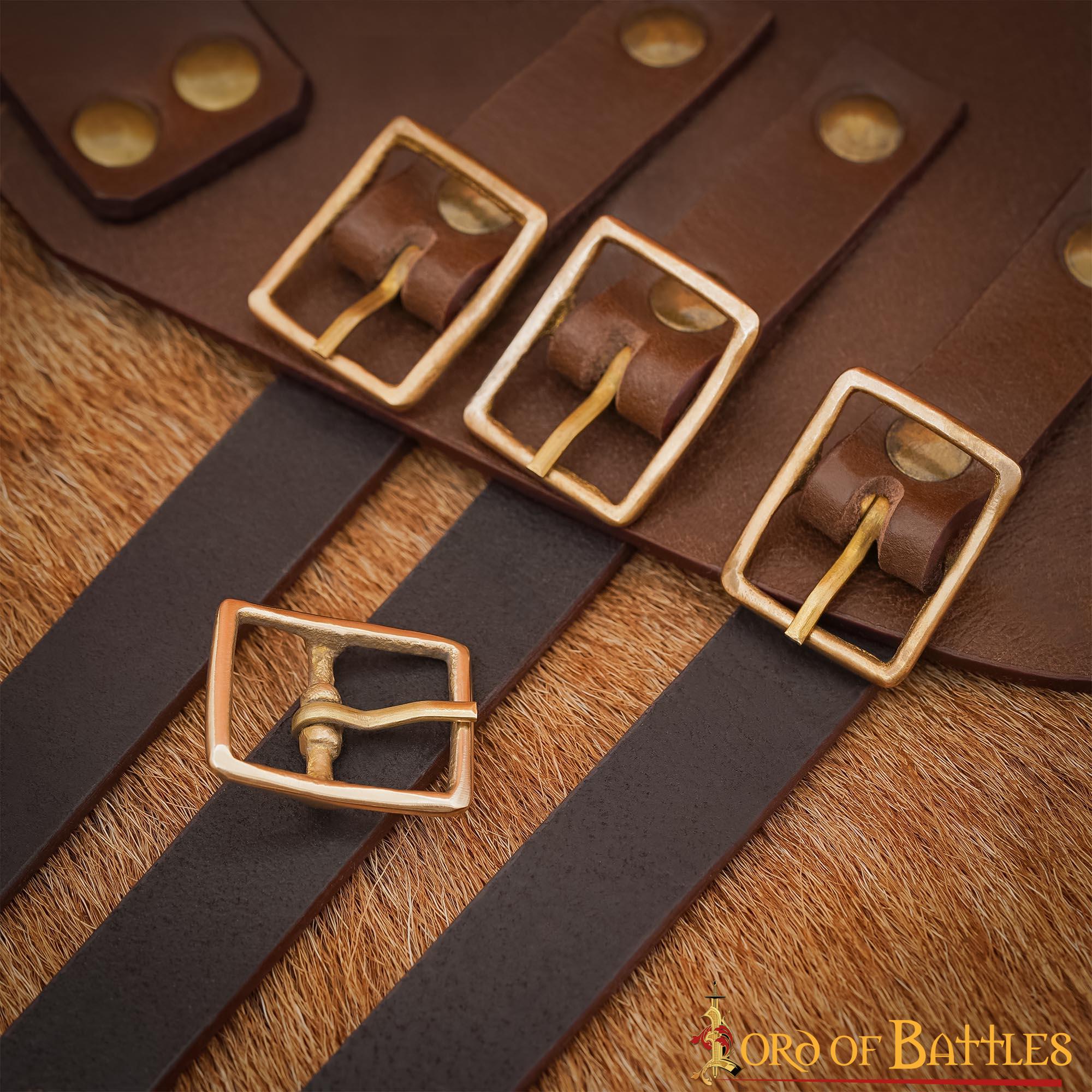 Imagen única de: Hebilla Medieval de Latón para Cinturón - Marco Rectangular Compacto