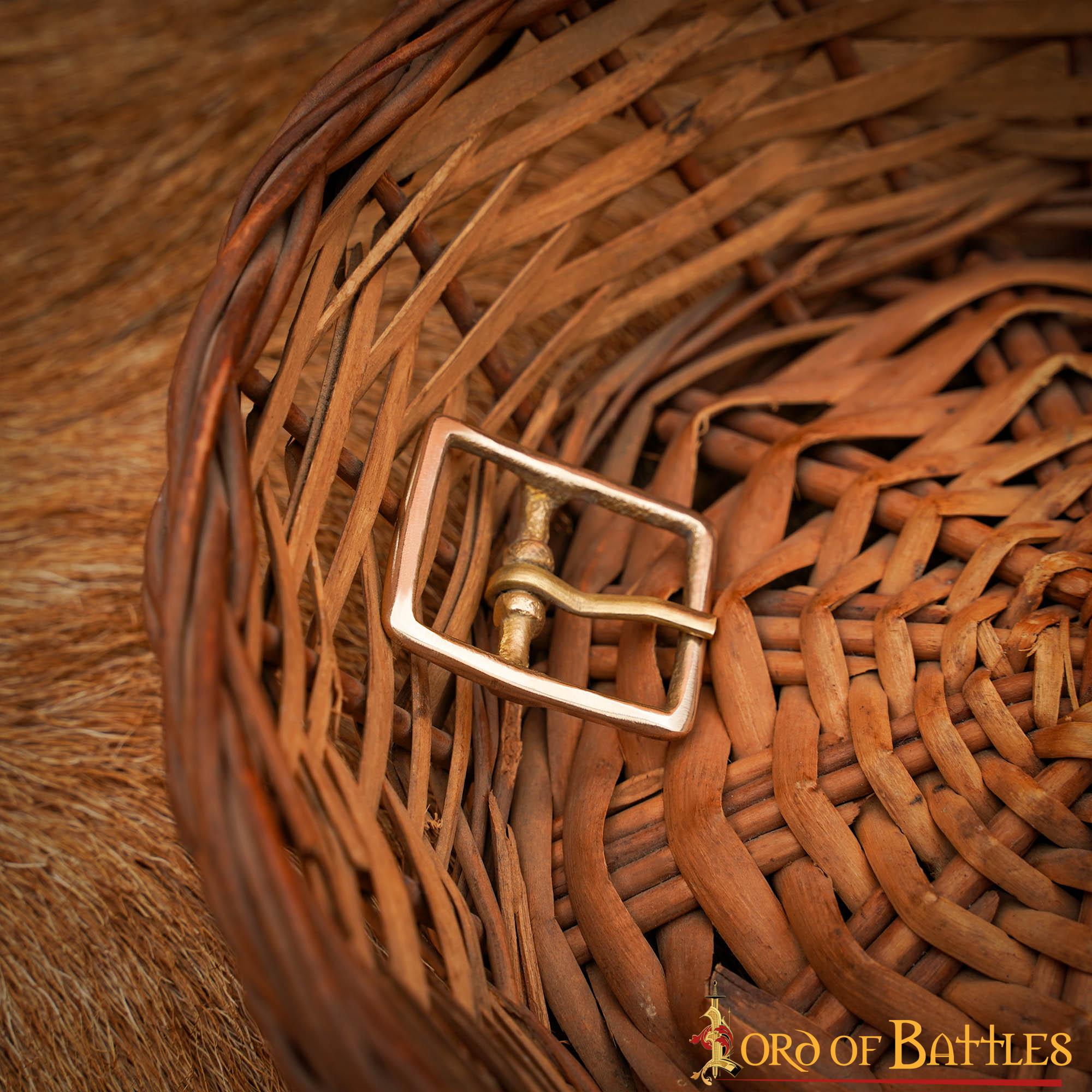 Imagen única de: Hebilla Medieval de Latón para Cinturón - Marco Rectangular Compacto