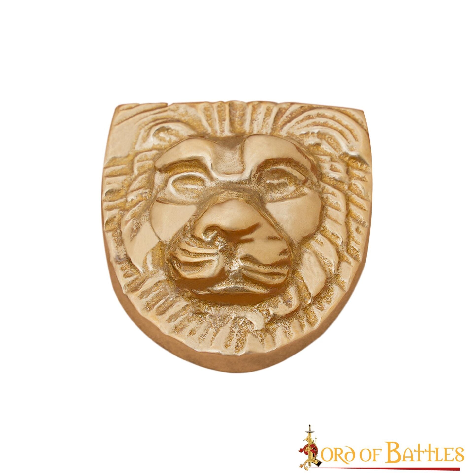 Adorno de Latón con Cabeza de León - León de Nemea de la Mitología Griega - Imagen 1