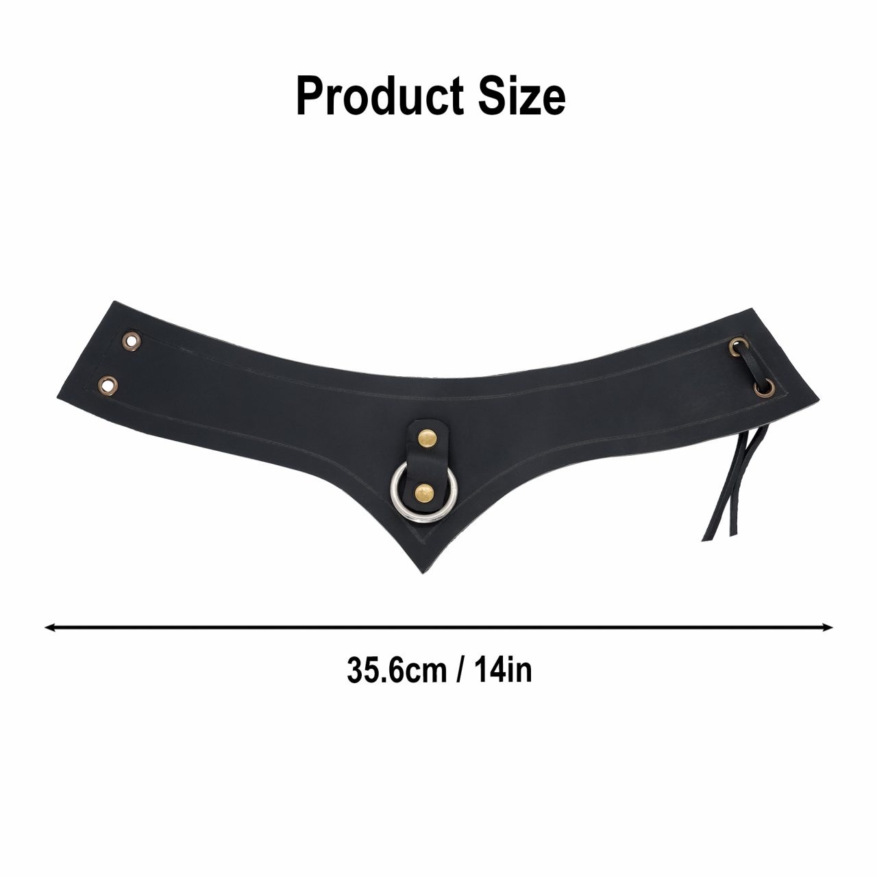 Accesorio de cuero genuino con anilla de acero para LARP y cosplay - imagen 4