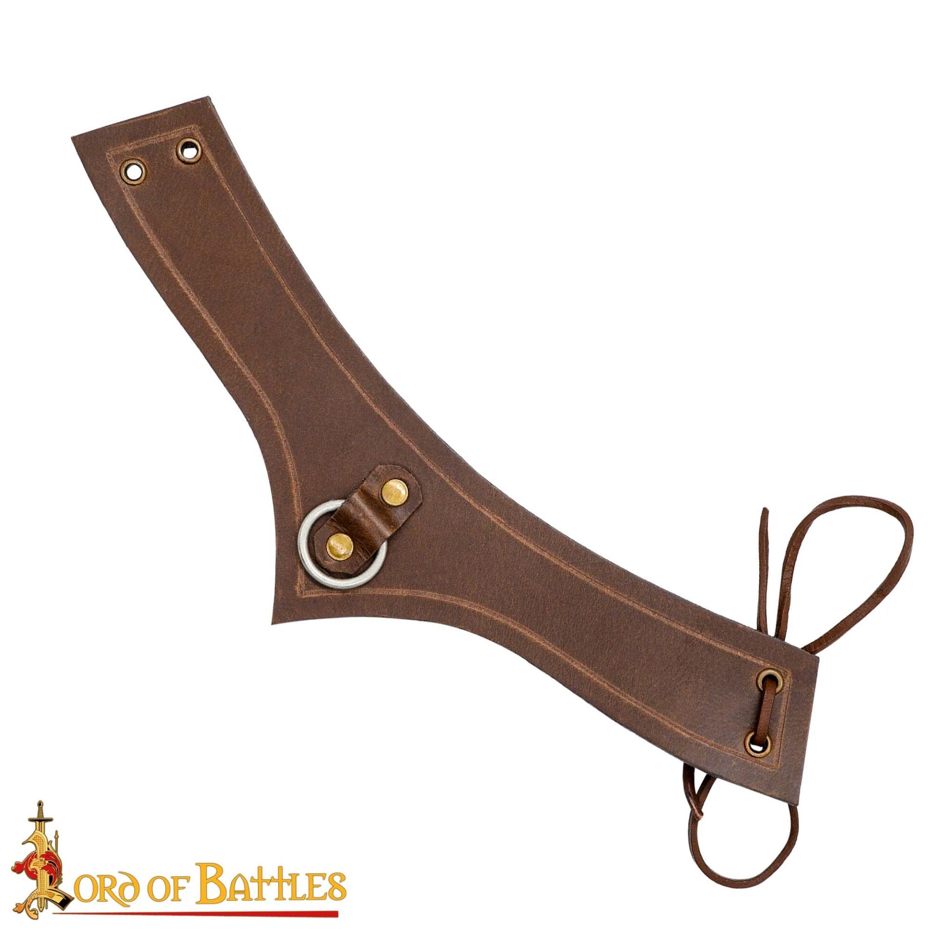 Accesorio de cuero genuino con anilla de acero para LARP y cosplay - imagen 10