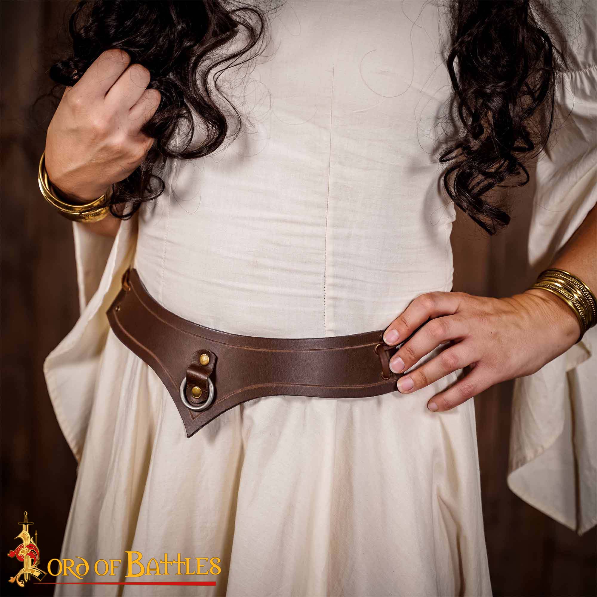 Accesorio de cuero genuino con anilla de acero para LARP y cosplay - imagen 14
