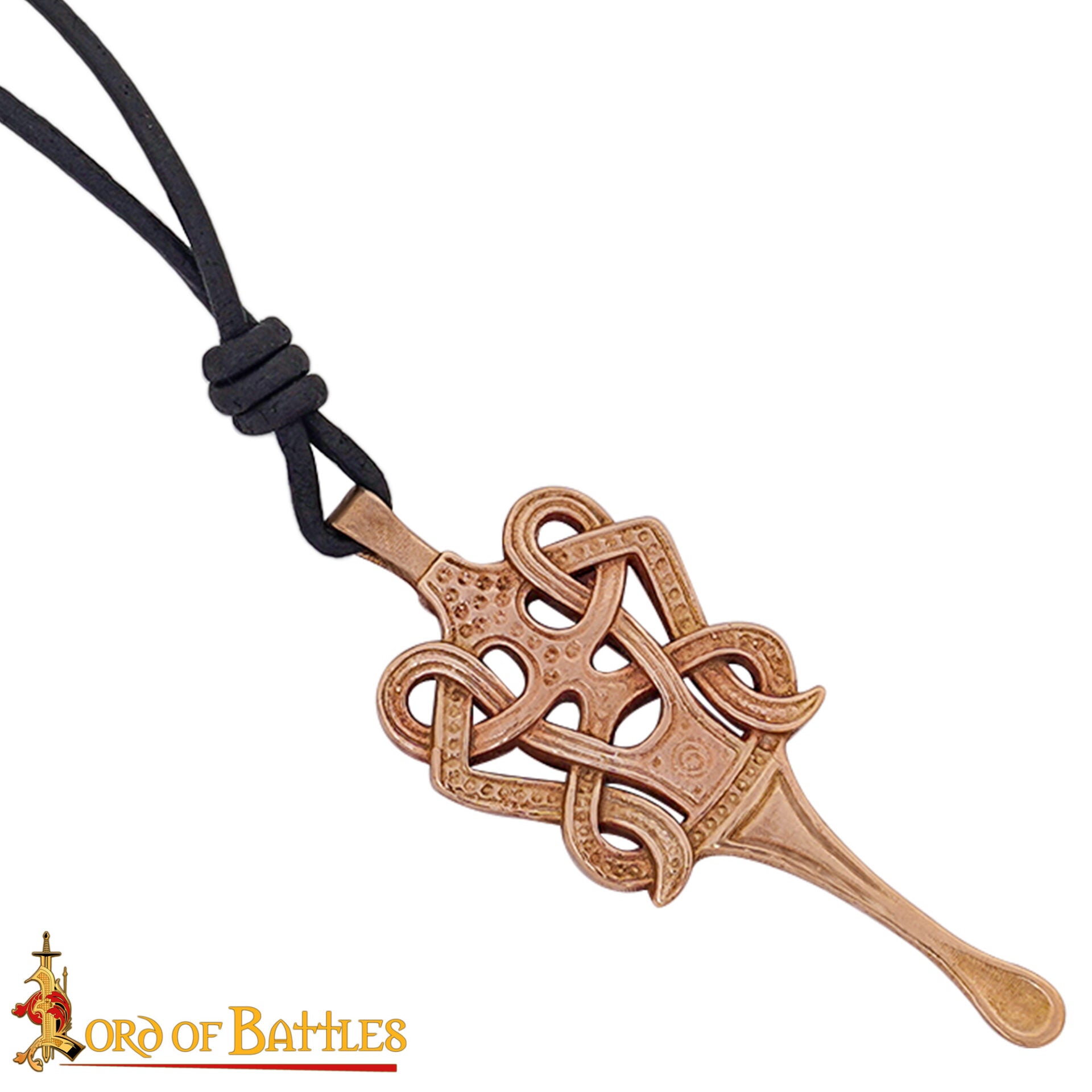 Colgante de bronce con nudo celta y cordón de cuero - imagen 10
