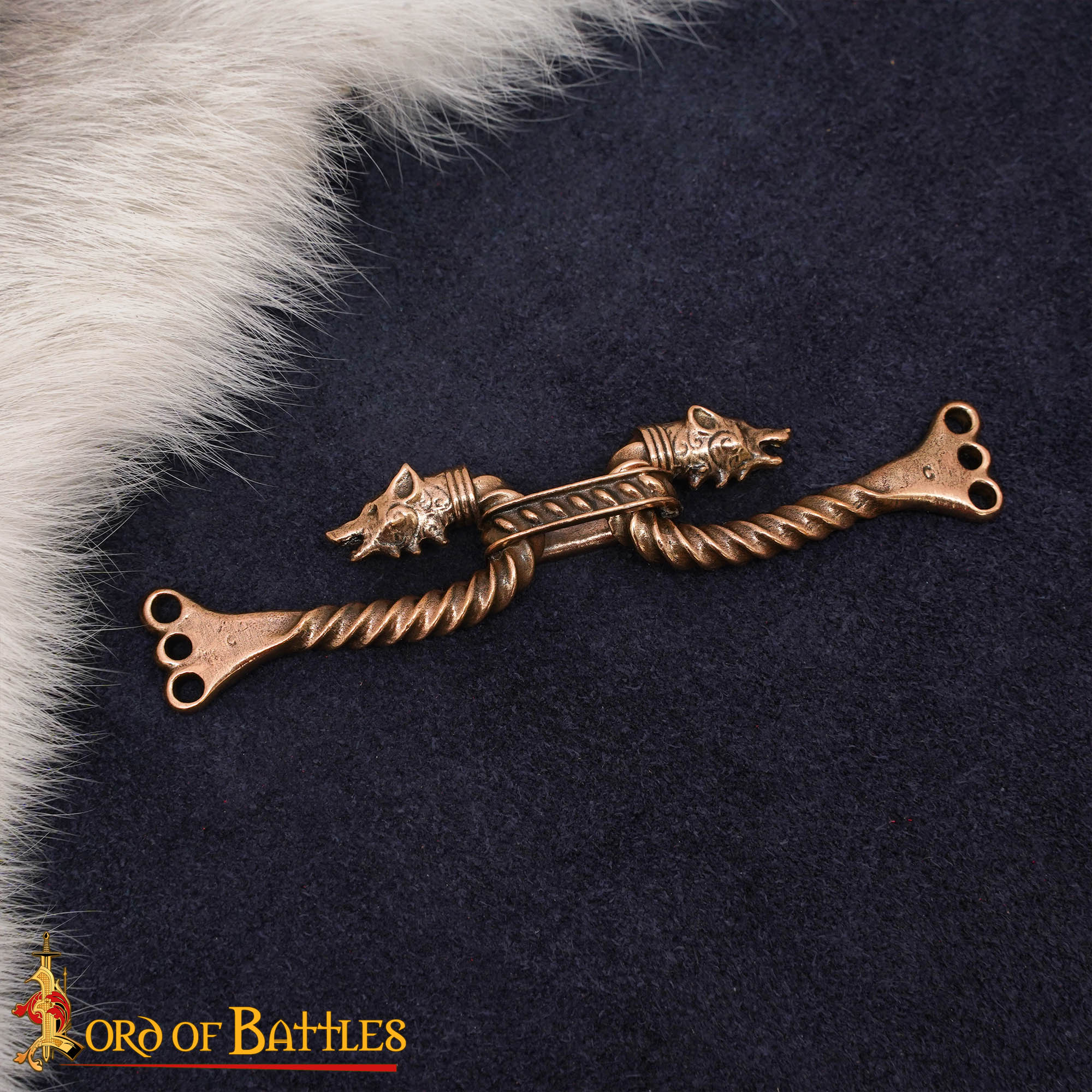 Broche vikingo de bronce para capa con cabezas de animal - cera perdida - imagen 39