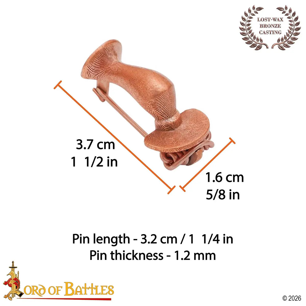 Fíbula romana de bronce (cera perdida) - imagen 4