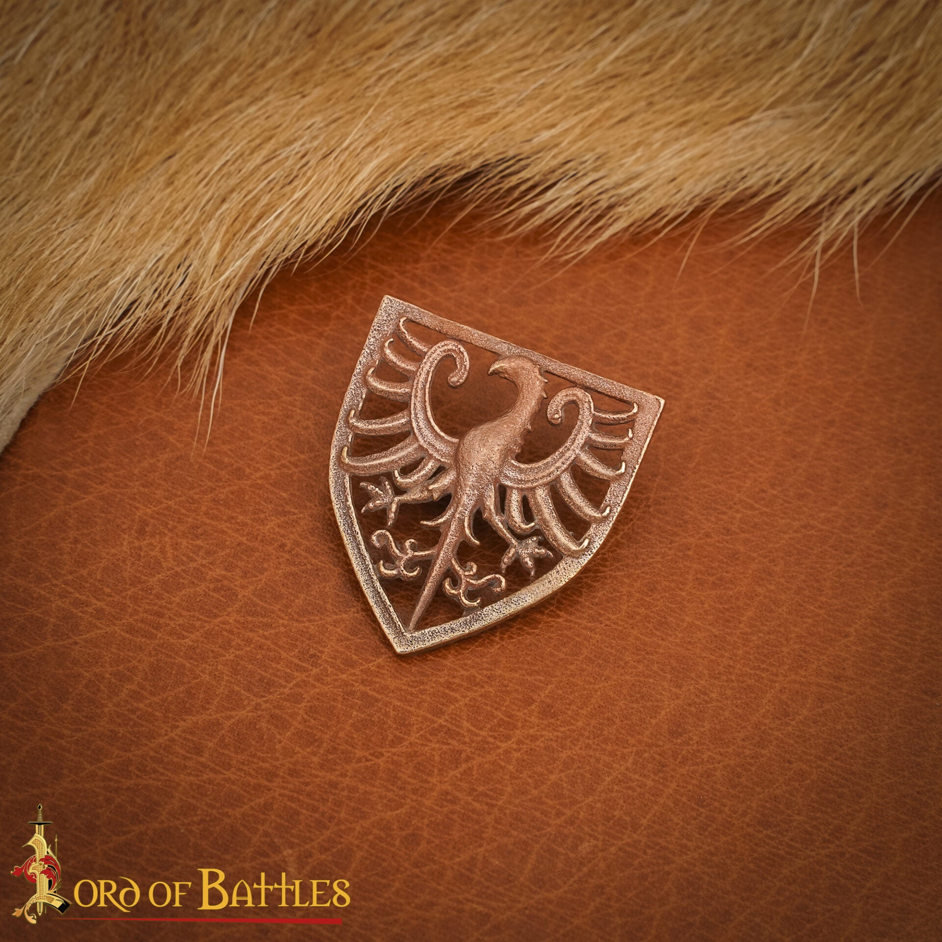 Insignia heráldica de águila en bronce (s. XIII) - cera perdida - imagen 15