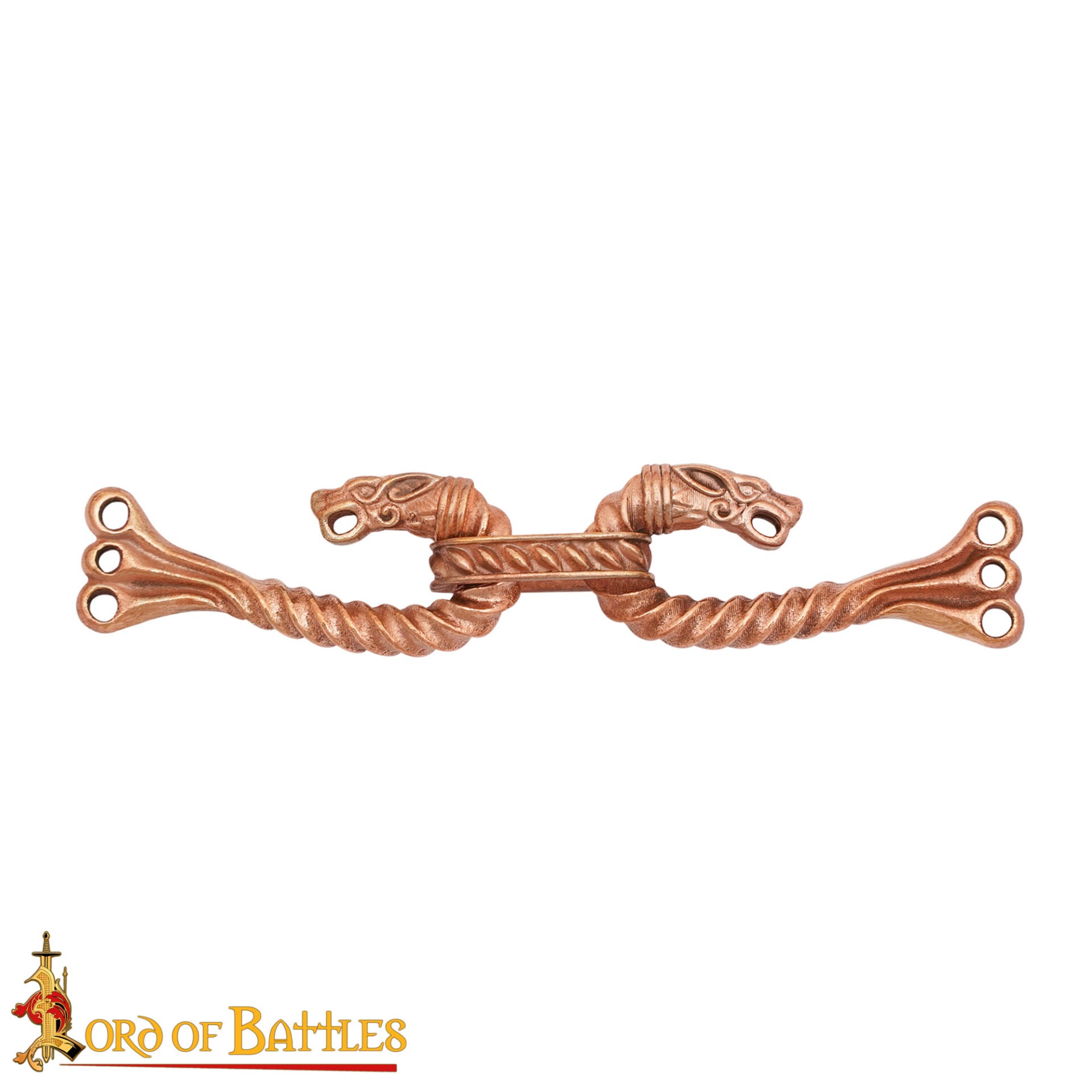 Broche vikingo de bronce para capa con cabezas de animal - cera perdida - imagen 86