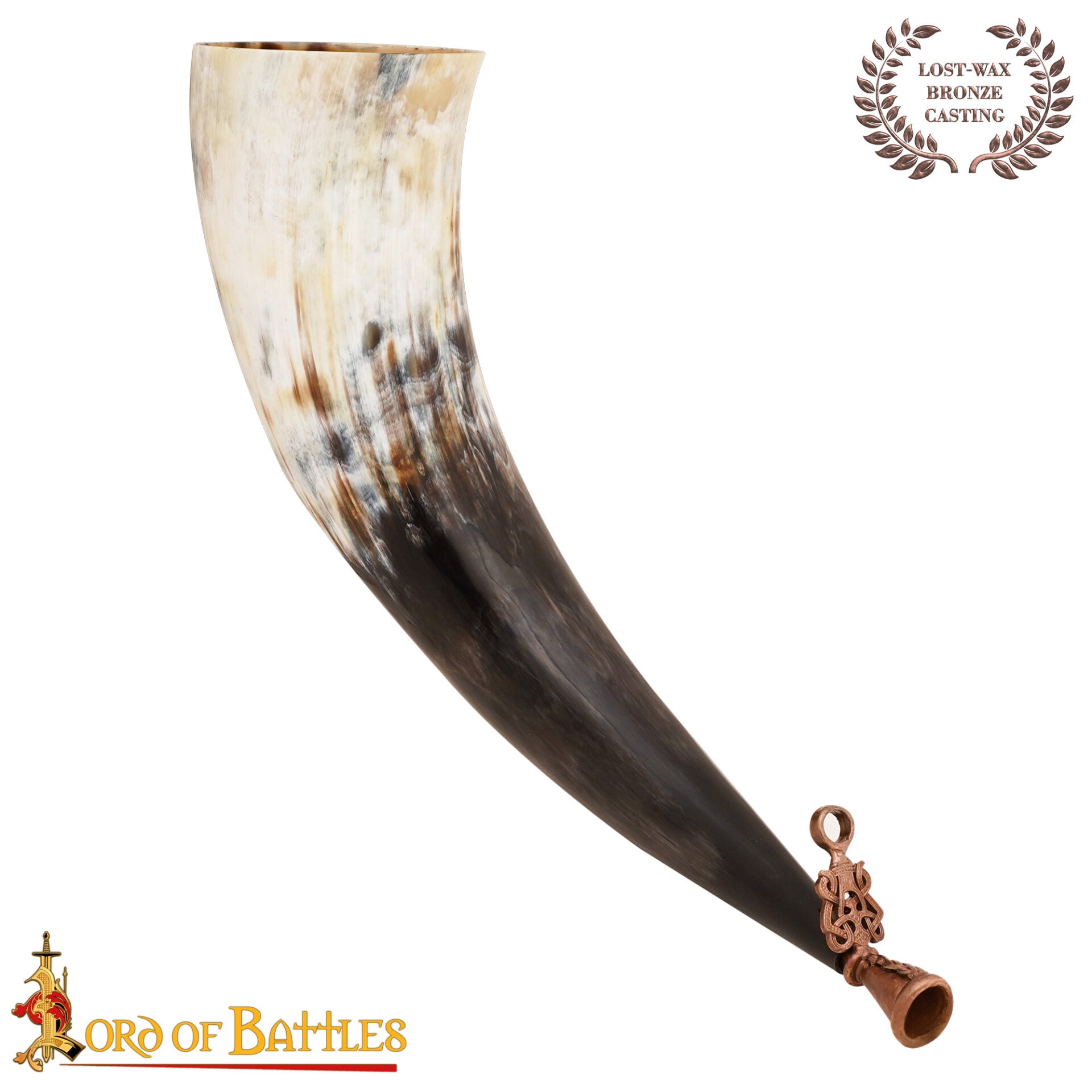 Imagen única de: Cuerno vikingo Gjallarhorn con boquilla de bronce (cera perdida) - imagen 10