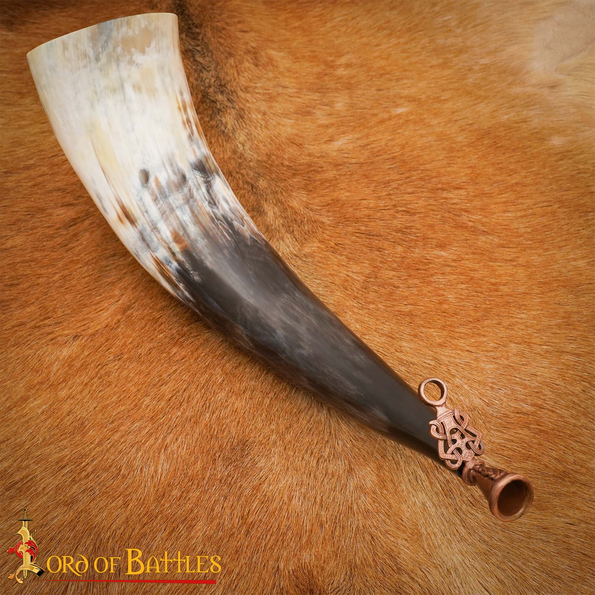Imagen única de: Cuerno vikingo Gjallarhorn con boquilla de bronce (cera perdida) - imagen 9