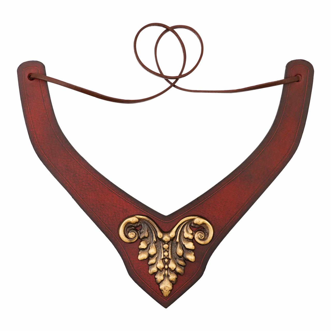 Accesorio de cuero con montura de latón antiguo - Granate