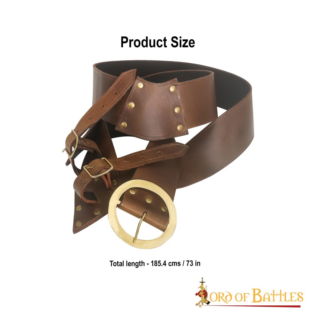 Bandolera para espada de cuero con hebilla de latón - imagen 9