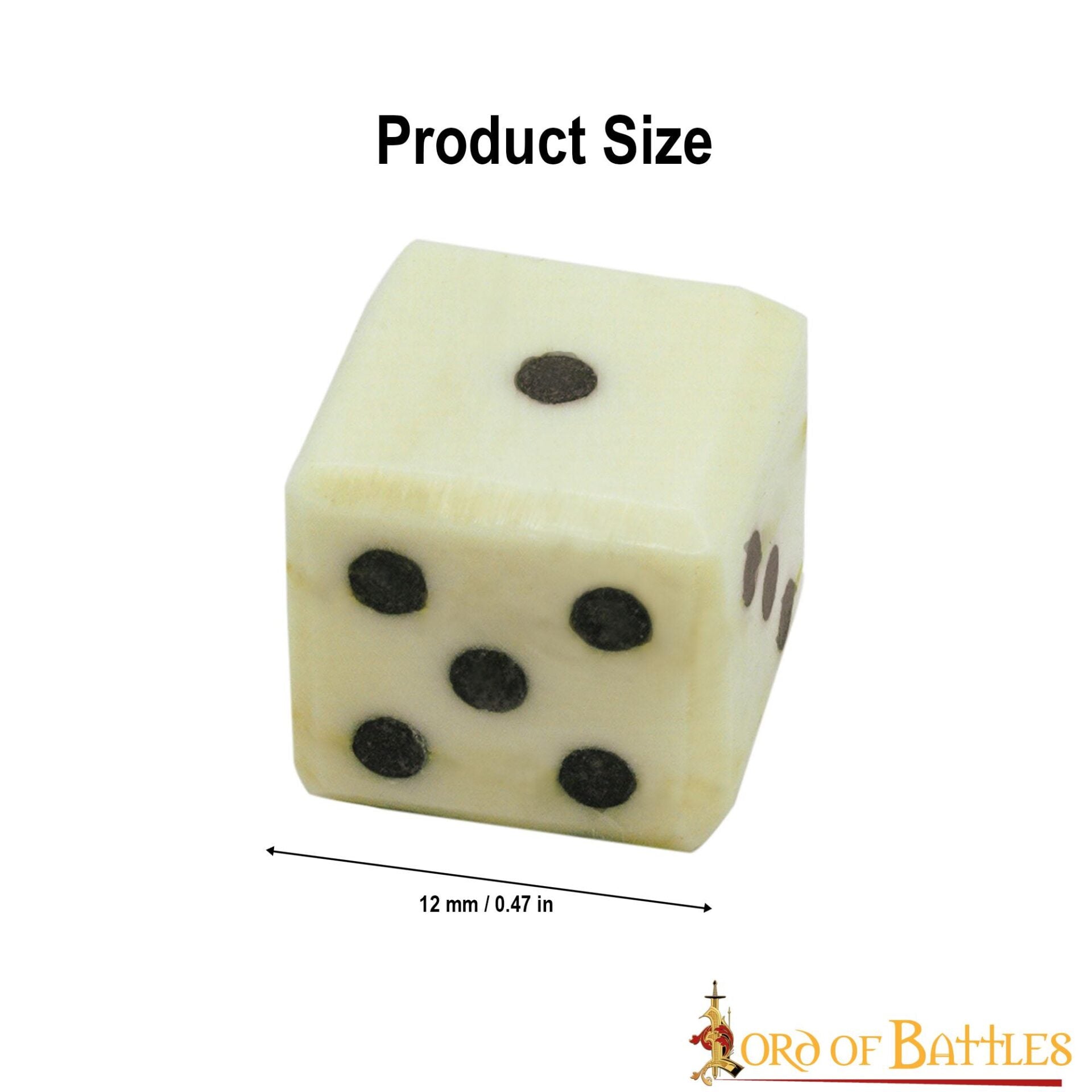 Dados medievales de hueso - Juego artesanal de 6 (hueso de buey, 1.2 cm) - imagen 10