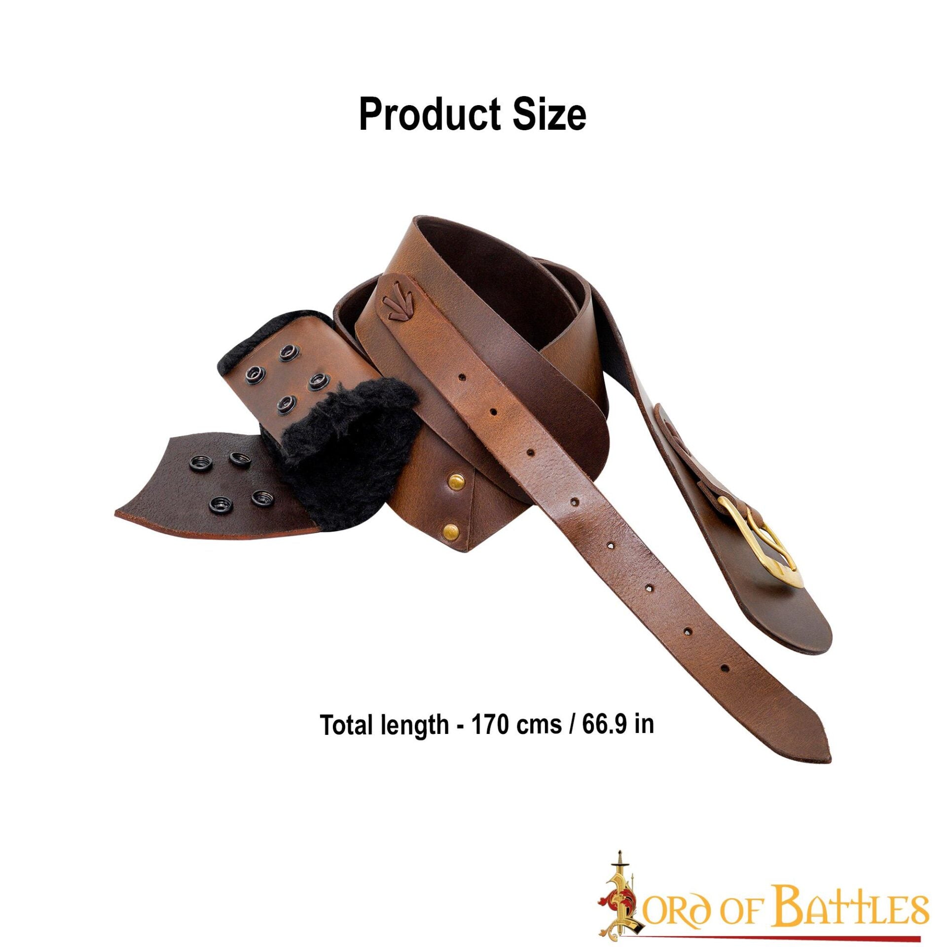 Bandolera medieval de cuero genuino para espada - imagen 11
