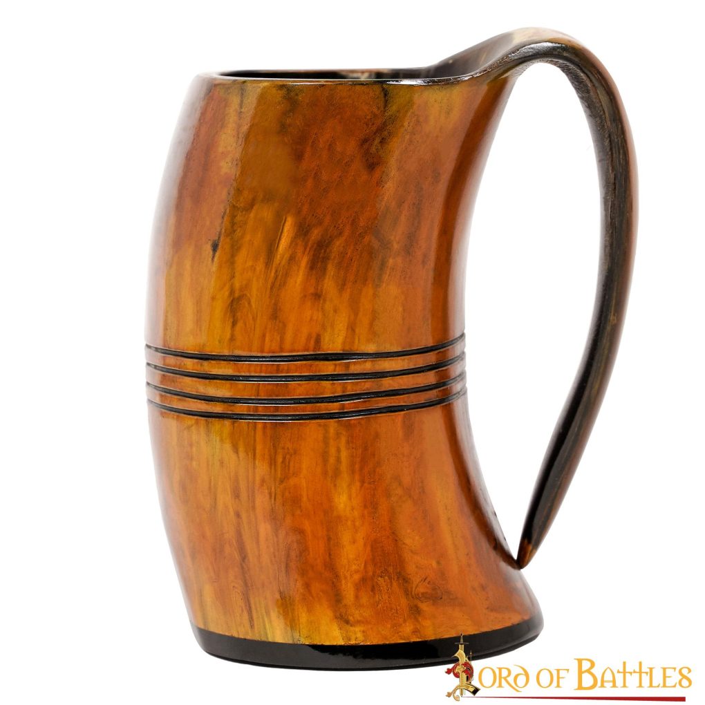 Jarra vikinga de cuerno de buey 500 ml - hecha a mano - imagen 14