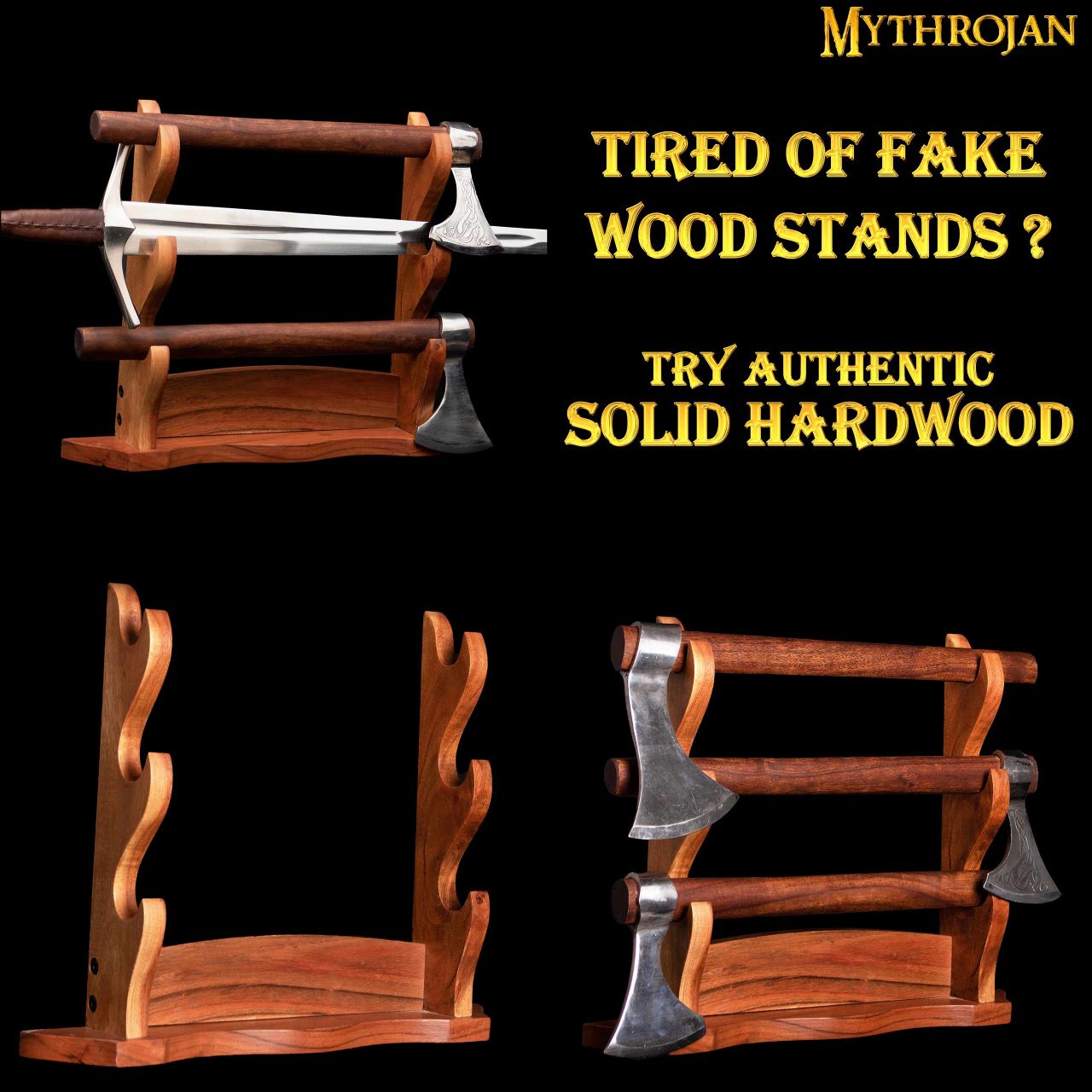 Soporte de Madera Maciza para Espadas - 3 Niveles (Acacia) - imagen 12