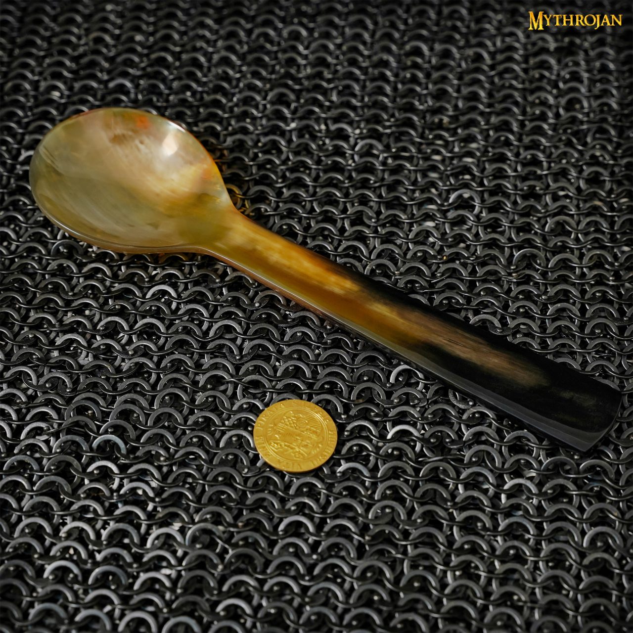 Cuchara grande de cuerno de búfalo, hecha a mano - imagen 4