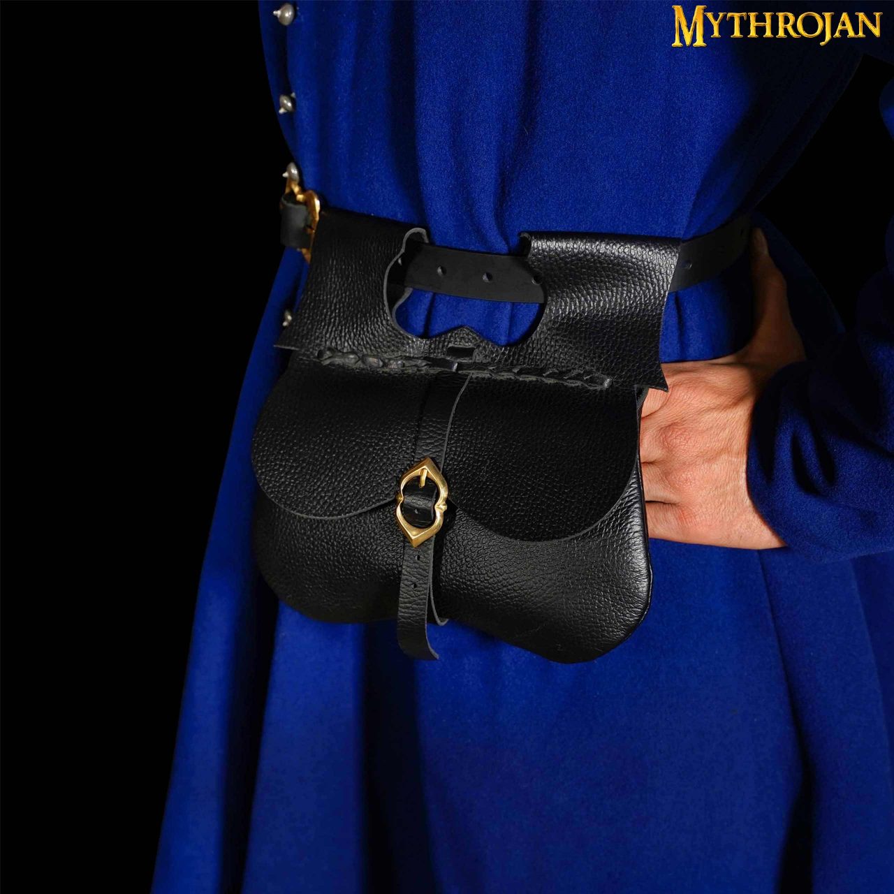 Bolsa riñón medieval de cuero para cinturón - imagen 8