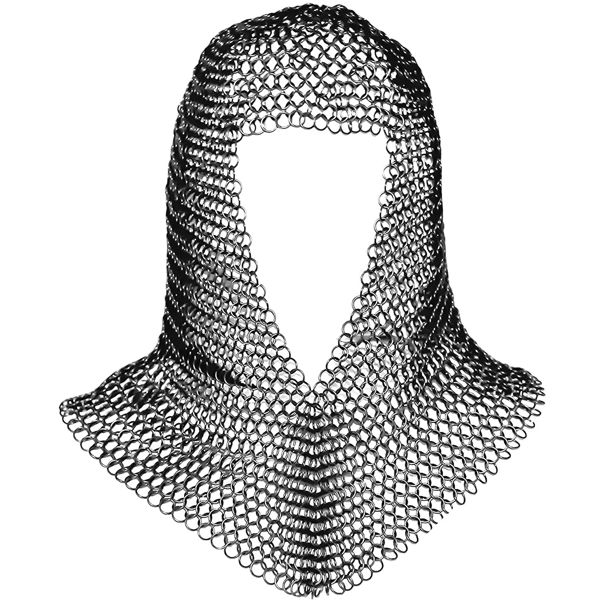 Capucha de malla medieval en acero (10 mm, 16 gauge) — Talla L - Zinc Polish - L