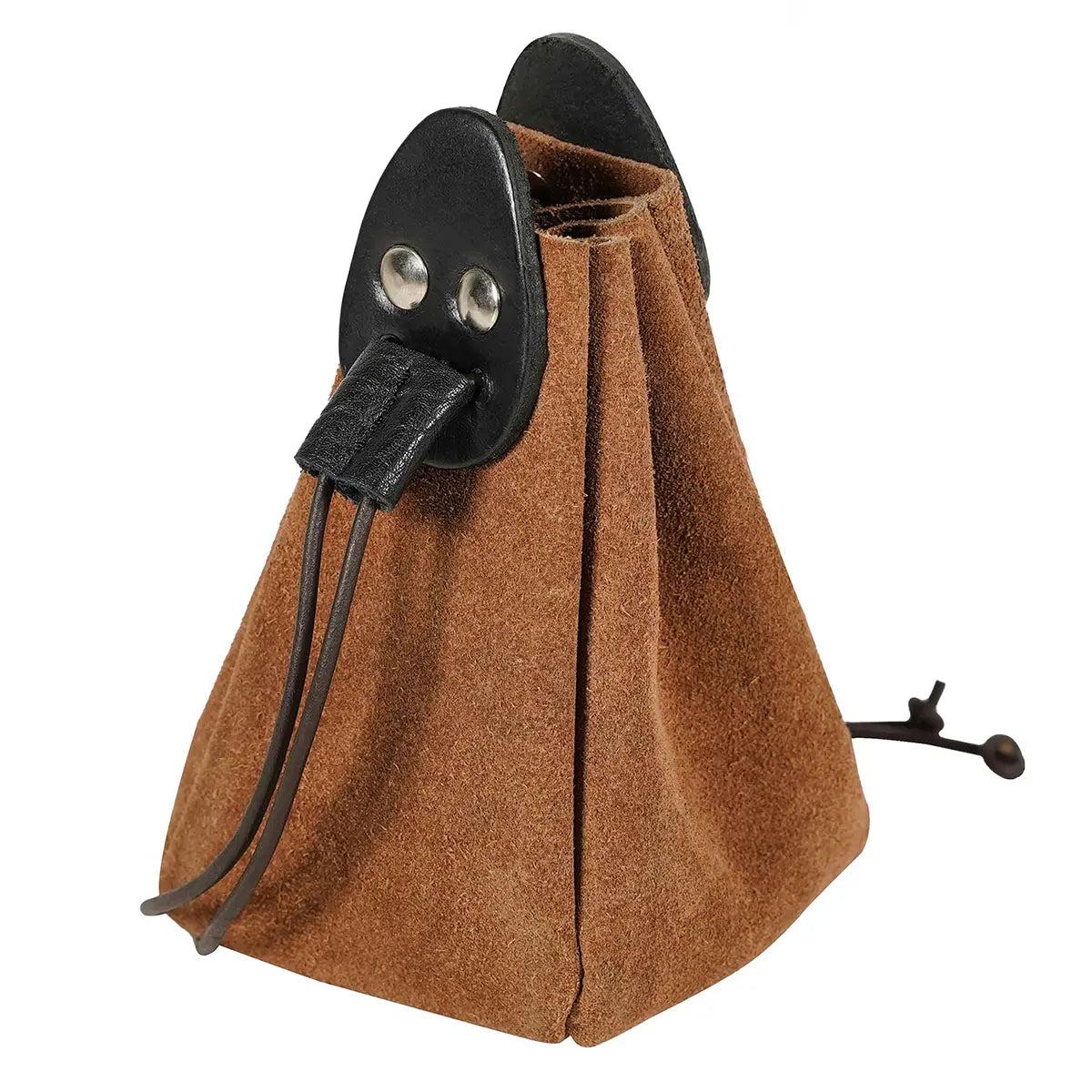Bolsa medieval de ante con cordón, gris — para monedas y dados - imagen 19