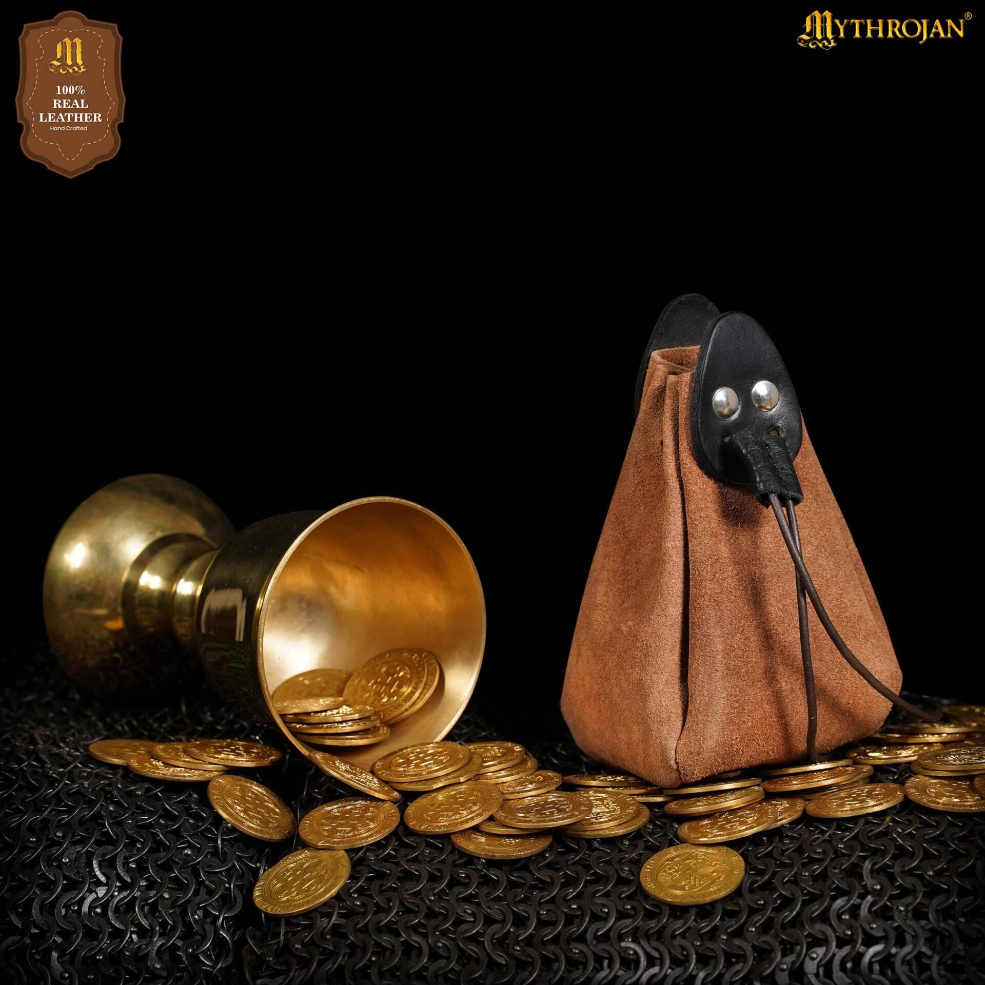 Bolsa de gamuza con cordón para dados, monedas y accesorios LARP - imagen 9