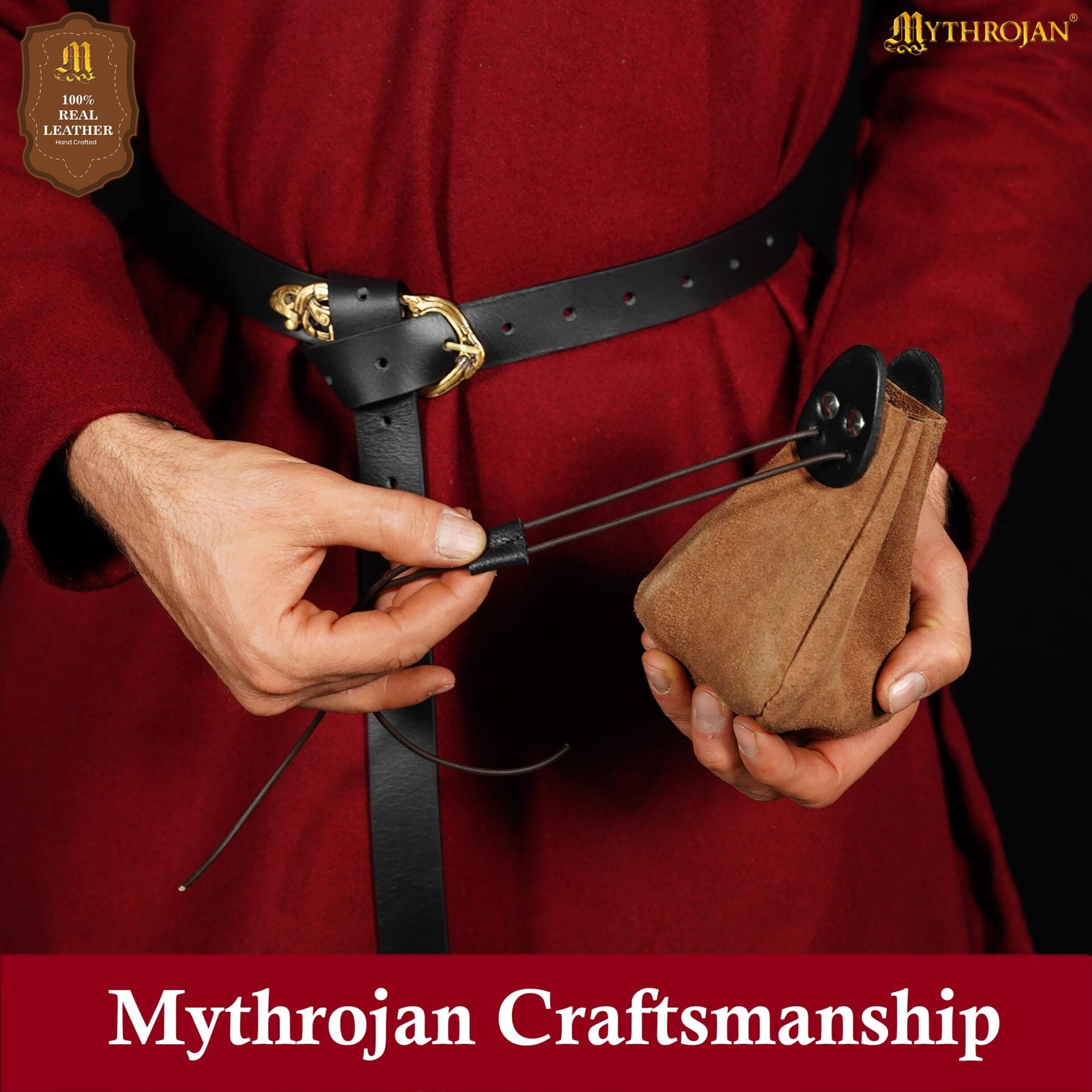 Bolsa de gamuza con cordón para dados, monedas y accesorios LARP - imagen 12