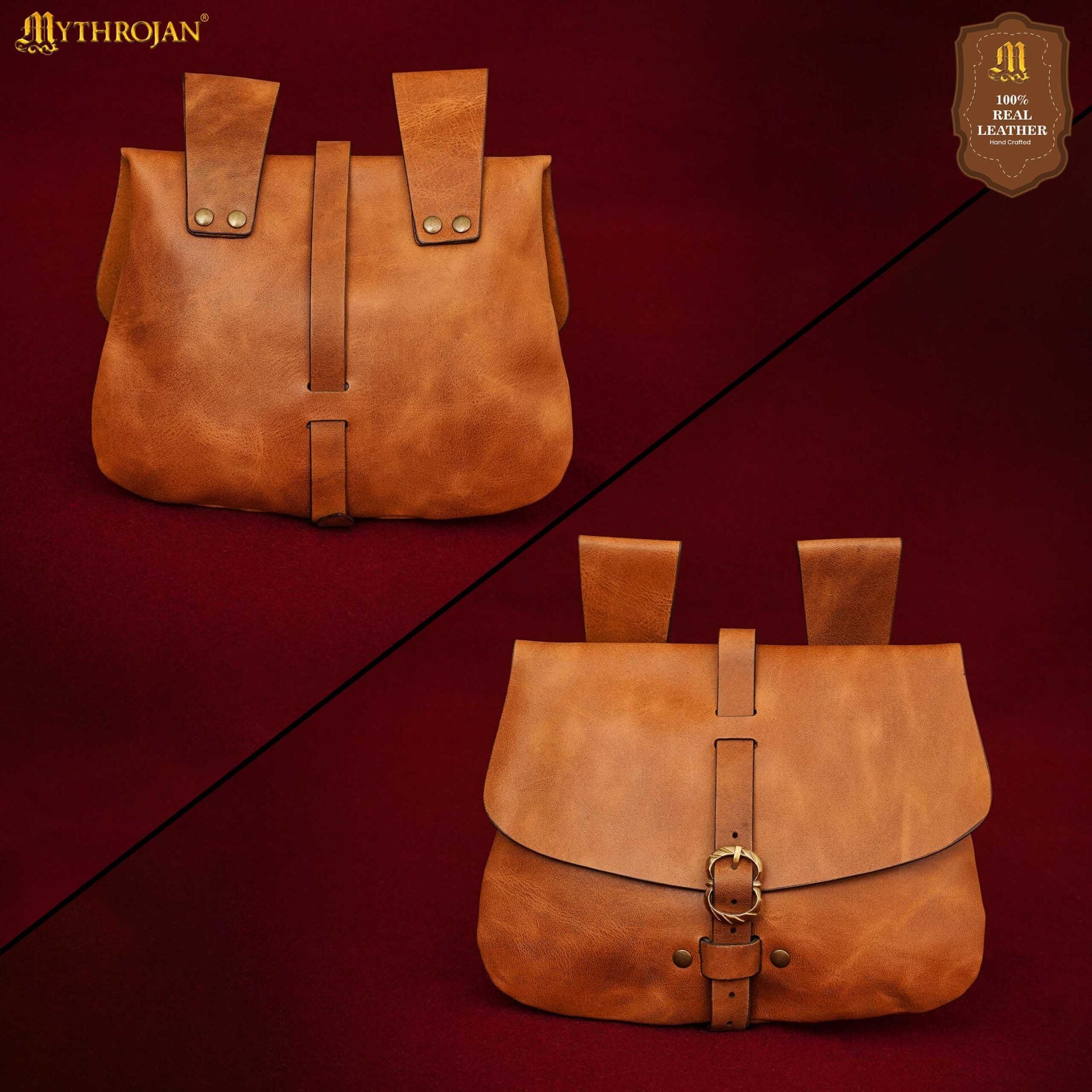 Bolsa de cintura medieval de cuero genuino - LARP y disfraces - imagen 14