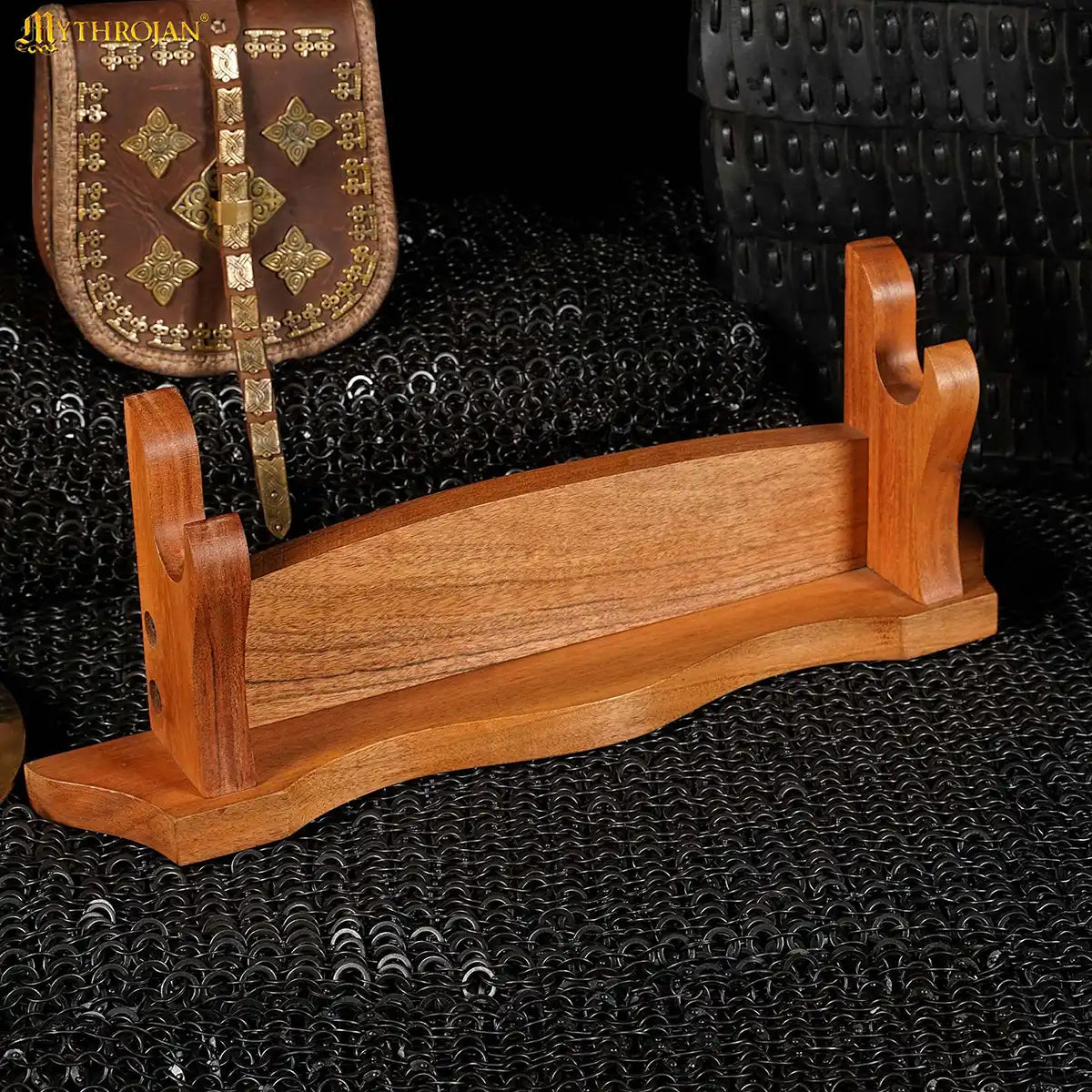 Soporte para espada de madera maciza (1 nivel) 16" x 3" x 7" - imagen 8