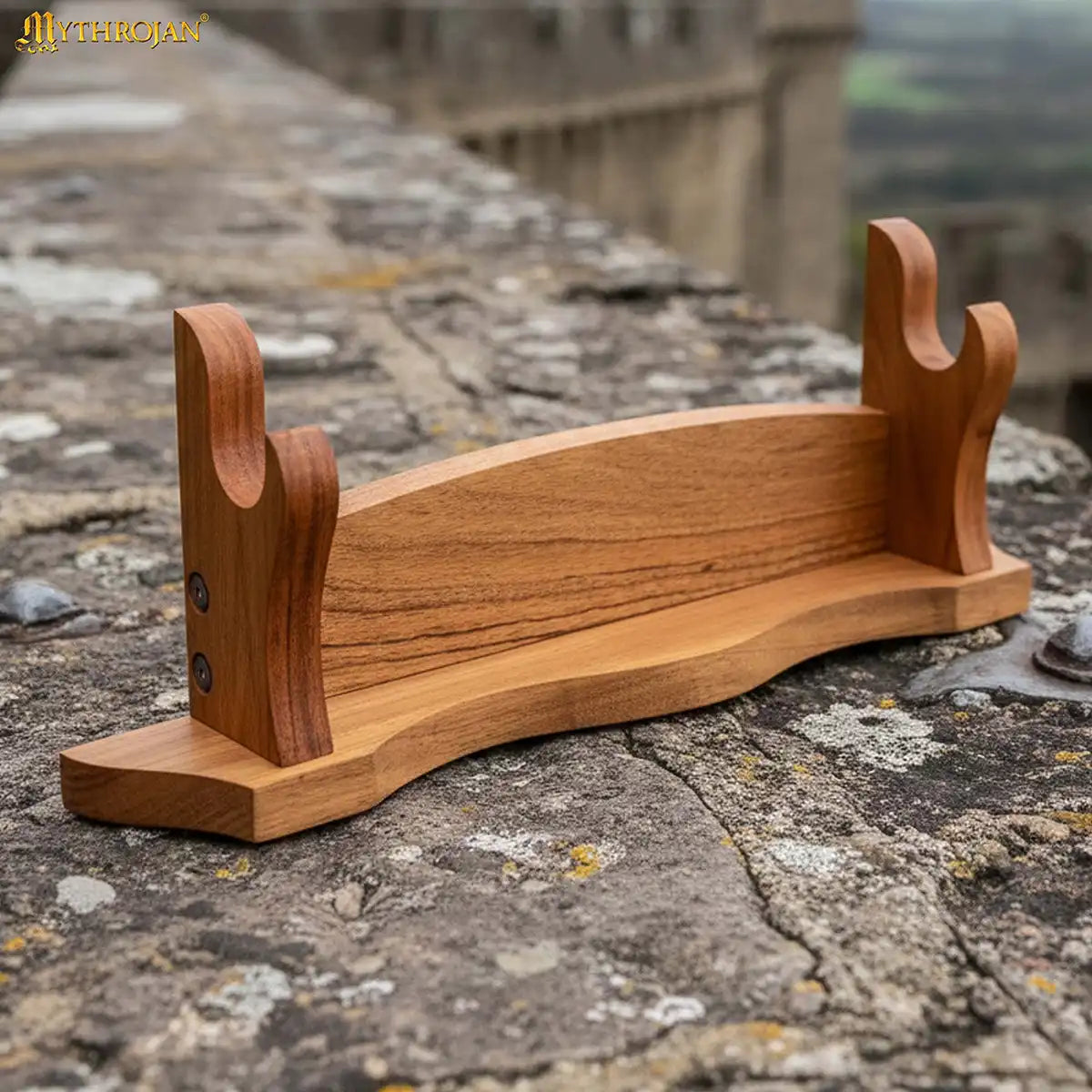 Soporte para espada de madera maciza (1 nivel) 16" x 3" x 7" - imagen 3