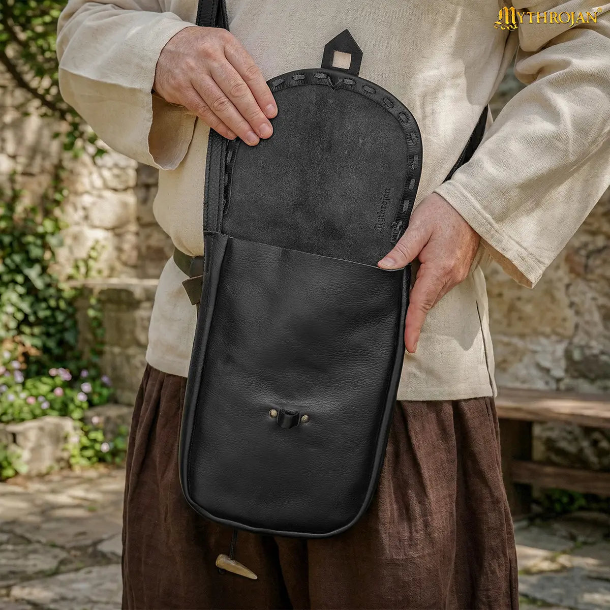 Bolsa mensajera medieval de cuero Mythrojan - imagen 5