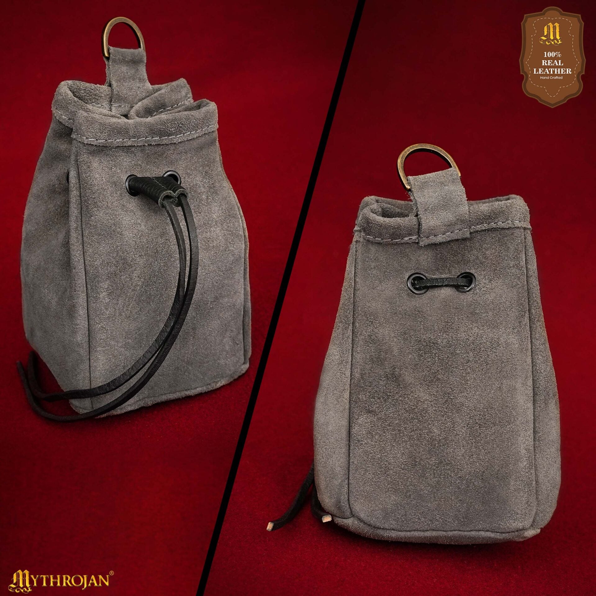 Bolsa de cinturón medieval con cordón, gamuza 5×4 - imagen 20