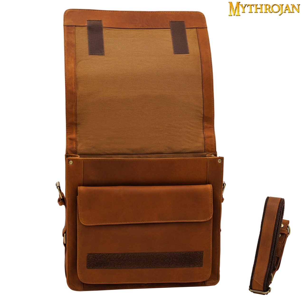 Bandolera vikingo de cuero genuino con Mjolnir - 14" - imagen 8