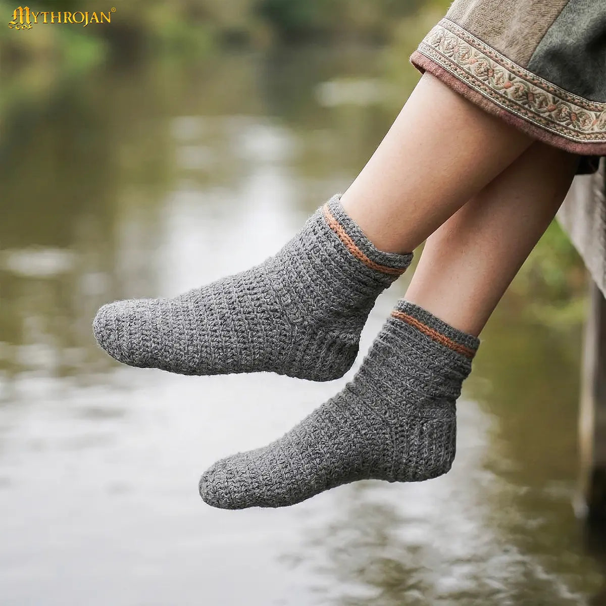 Calcetines naalbinding 100% lana - Estilo vikingo - imagen 12