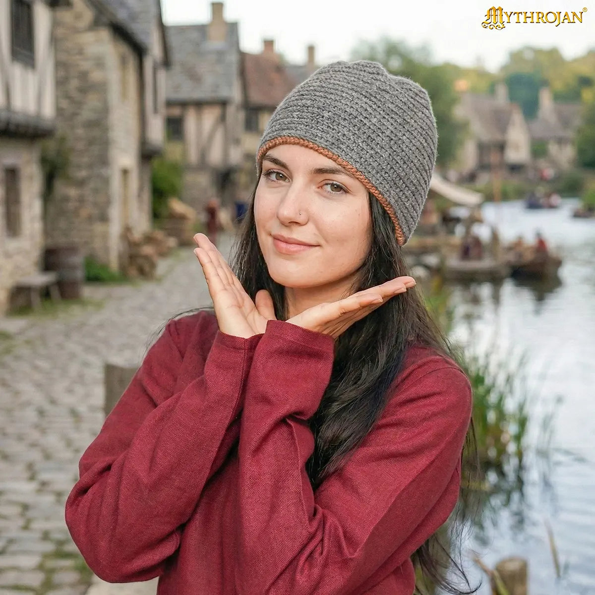 Gorro Naalbinding de lana 100% — estilo vikingo - imagen 19