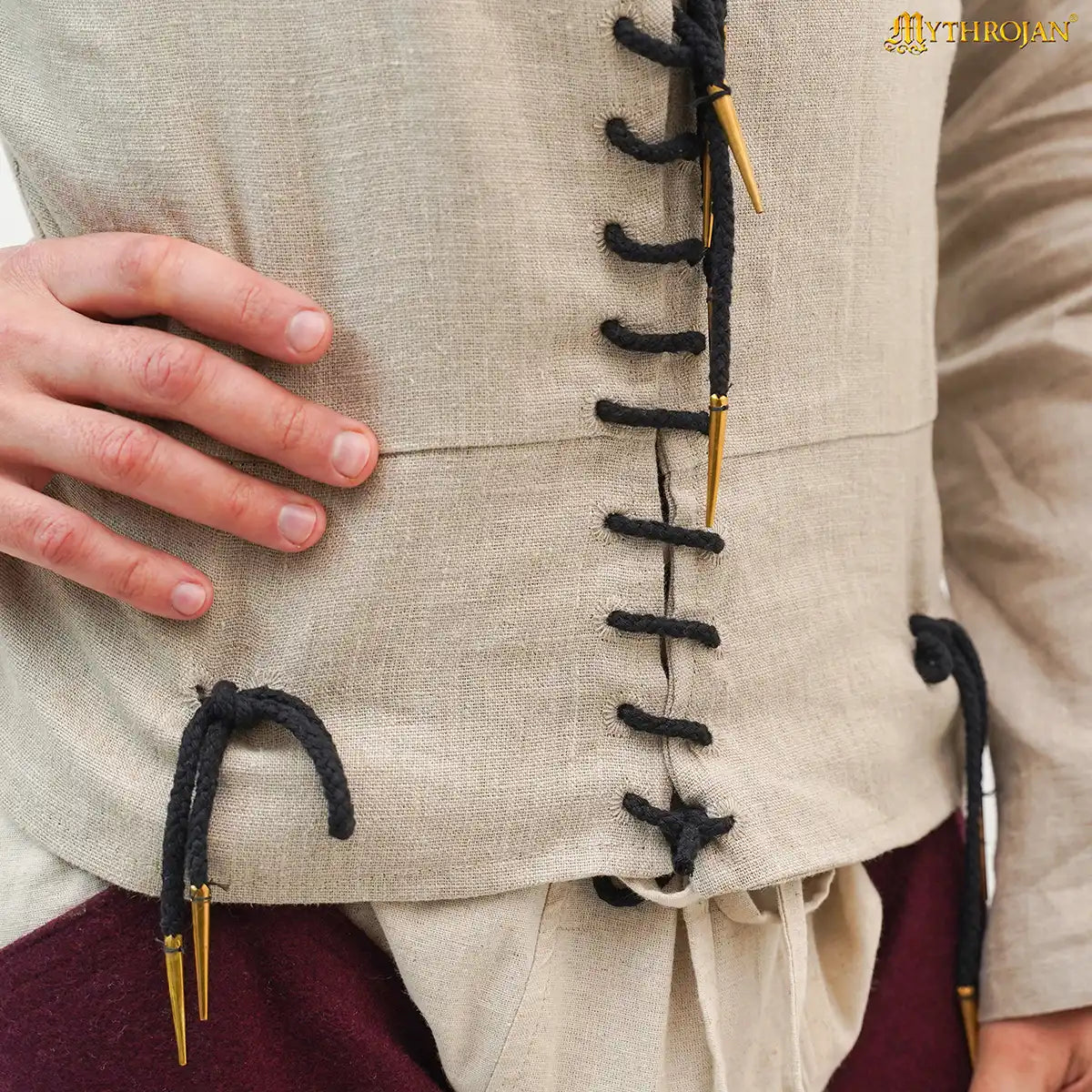 Pourpoint sin mangas tardomedieval — Chaleco de recreación para LARP y SCA