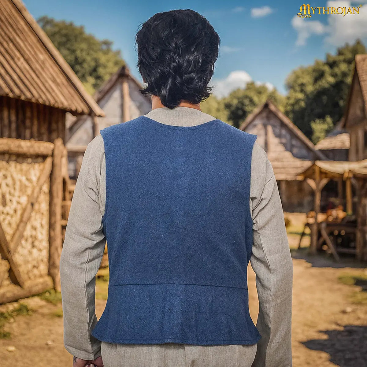 Pourpoint sin mangas tardomedieval — Chaleco de recreación para LARP y SCA