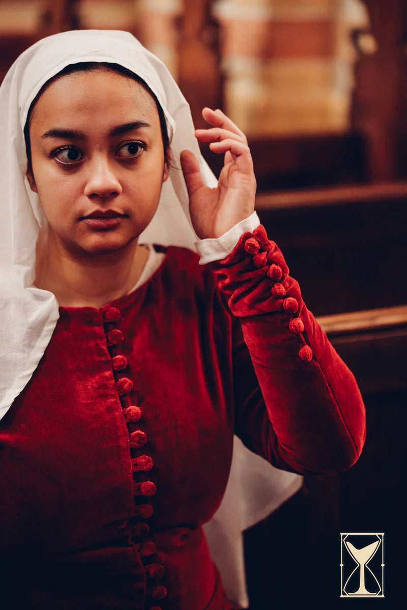 Imagen única de: Vestido Medieval de Terciopelo Cotehardie Colette