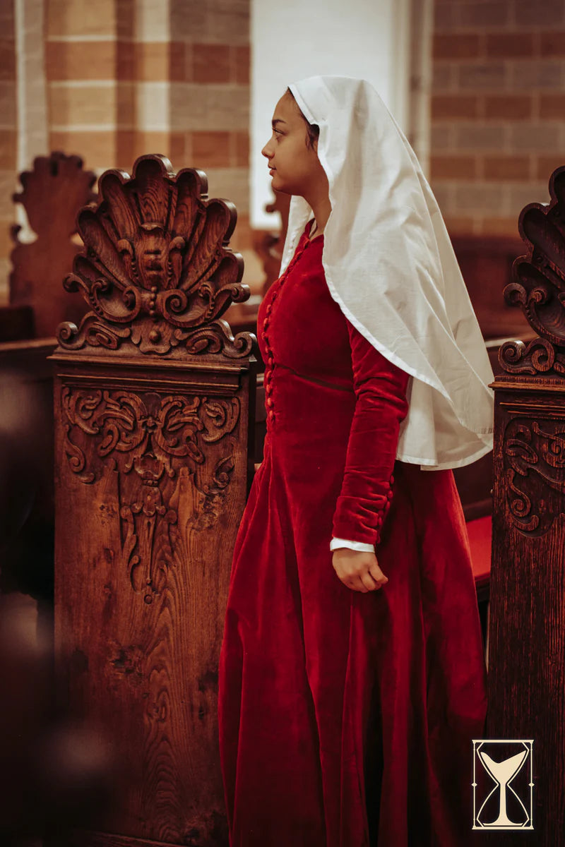 Imagen única de: Vestido Medieval de Terciopelo Cotehardie Colette