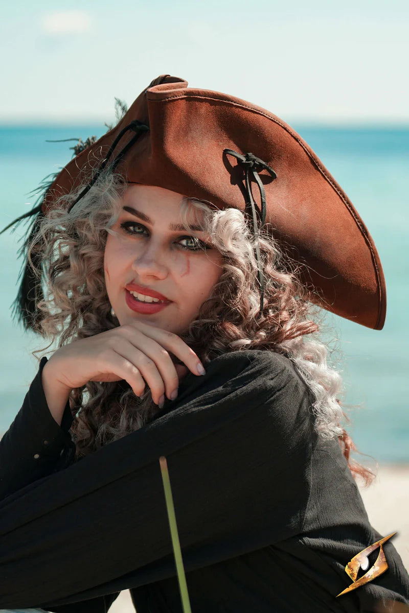 Sombrero Pirata Tricornio de Cuero