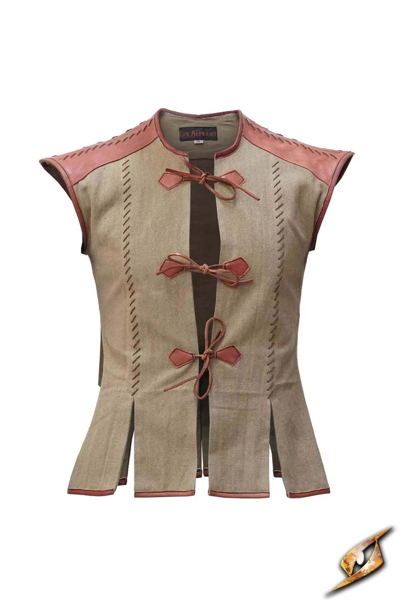 Chaleco Medieval de Lona y Cuero al Cromo Varios Colores