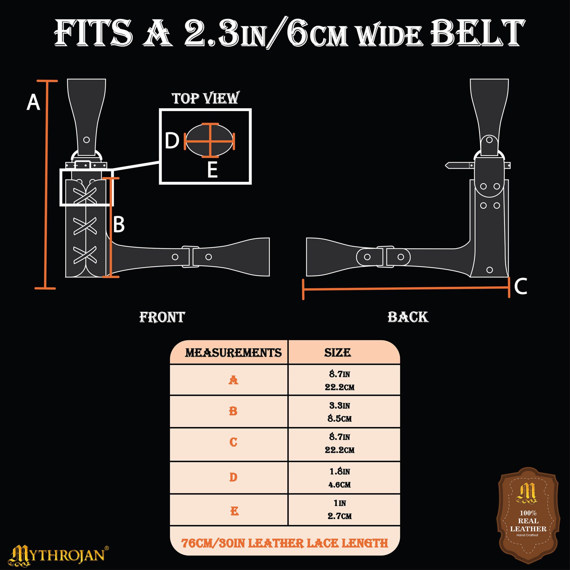 Sujeta-vaina de cuero ajustable para espada — compatible con cinturón 6 cm - imagen 12
