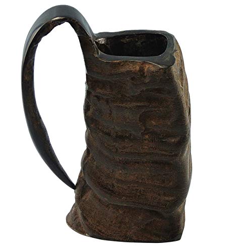 Jarra vikinga de cuerno de búfalo para cerveza e hidromiel - imagen 3
