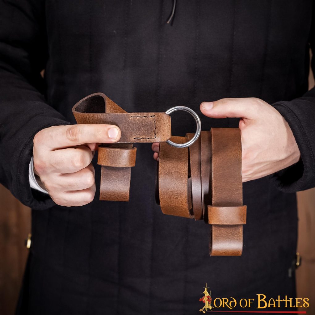 Cinturón de cuero para espada con anilla de acero - imagen 7