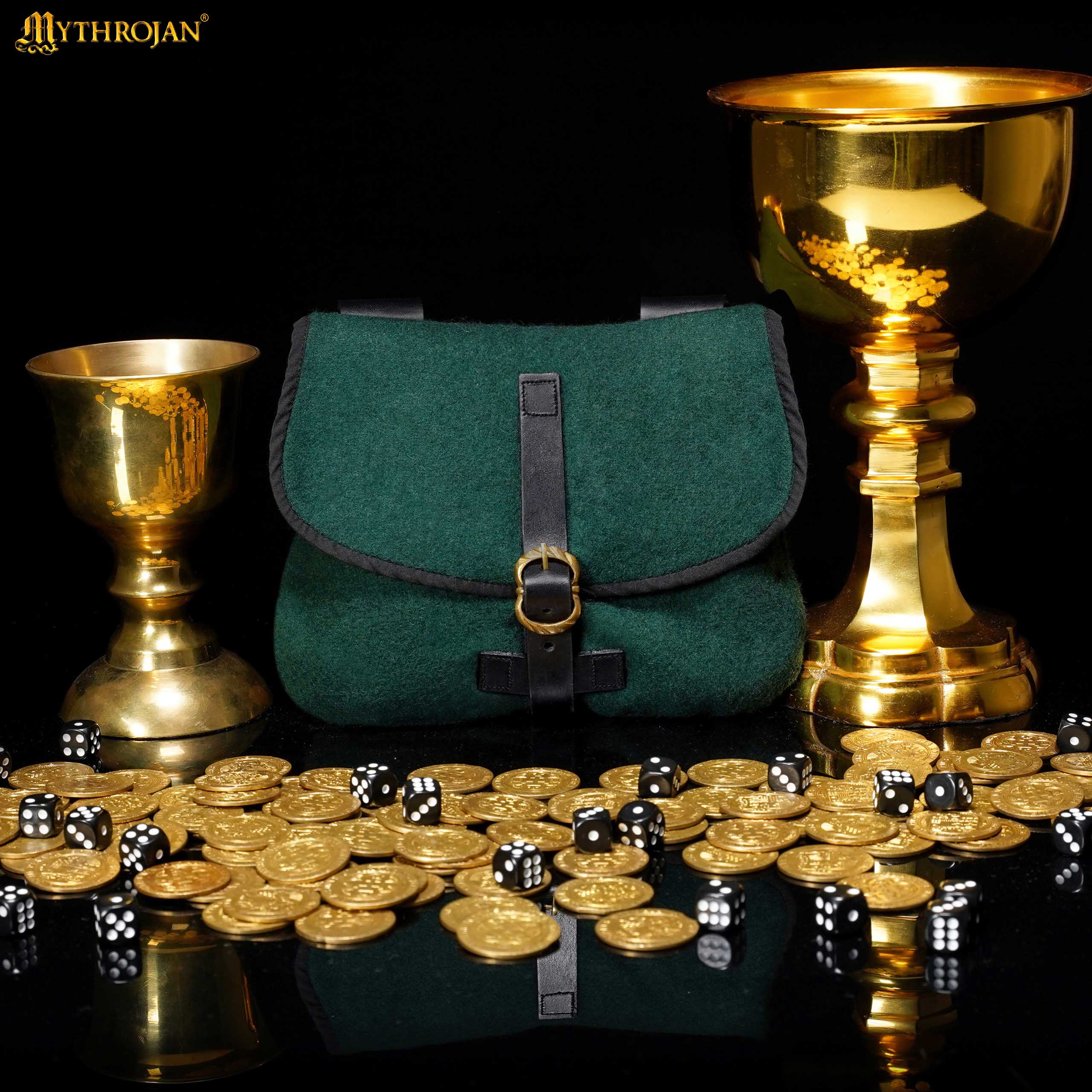 Bolsa de cinturón medieval Mythrojan - Verde