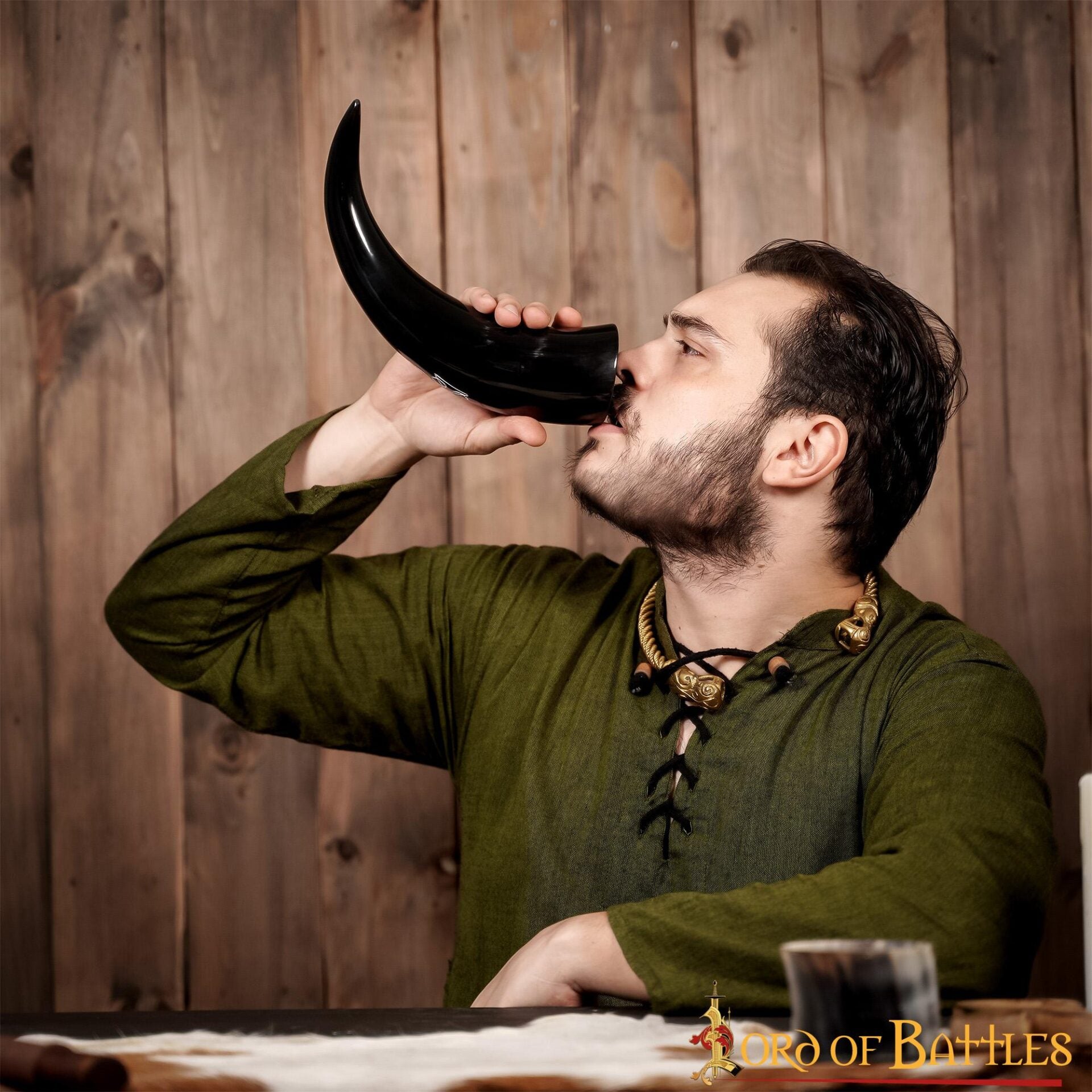 Imagen única de: Cuerno de Buey Auténtico Hecho a Mano 400 - 500 Ml La Pluma Mística