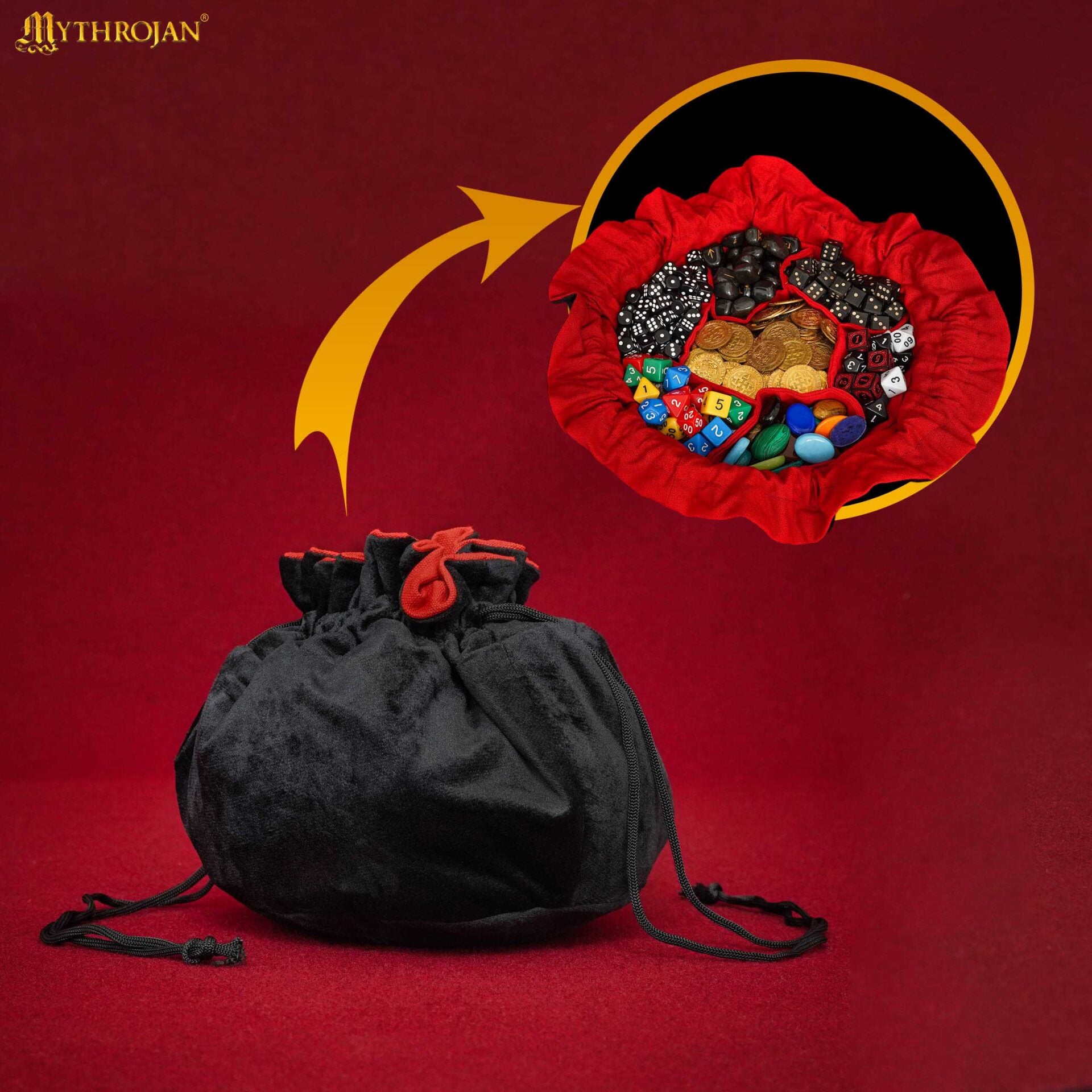 Bolsa de cordón Dungeon Master para dados y accesorios - 7 secciones - imagen 5