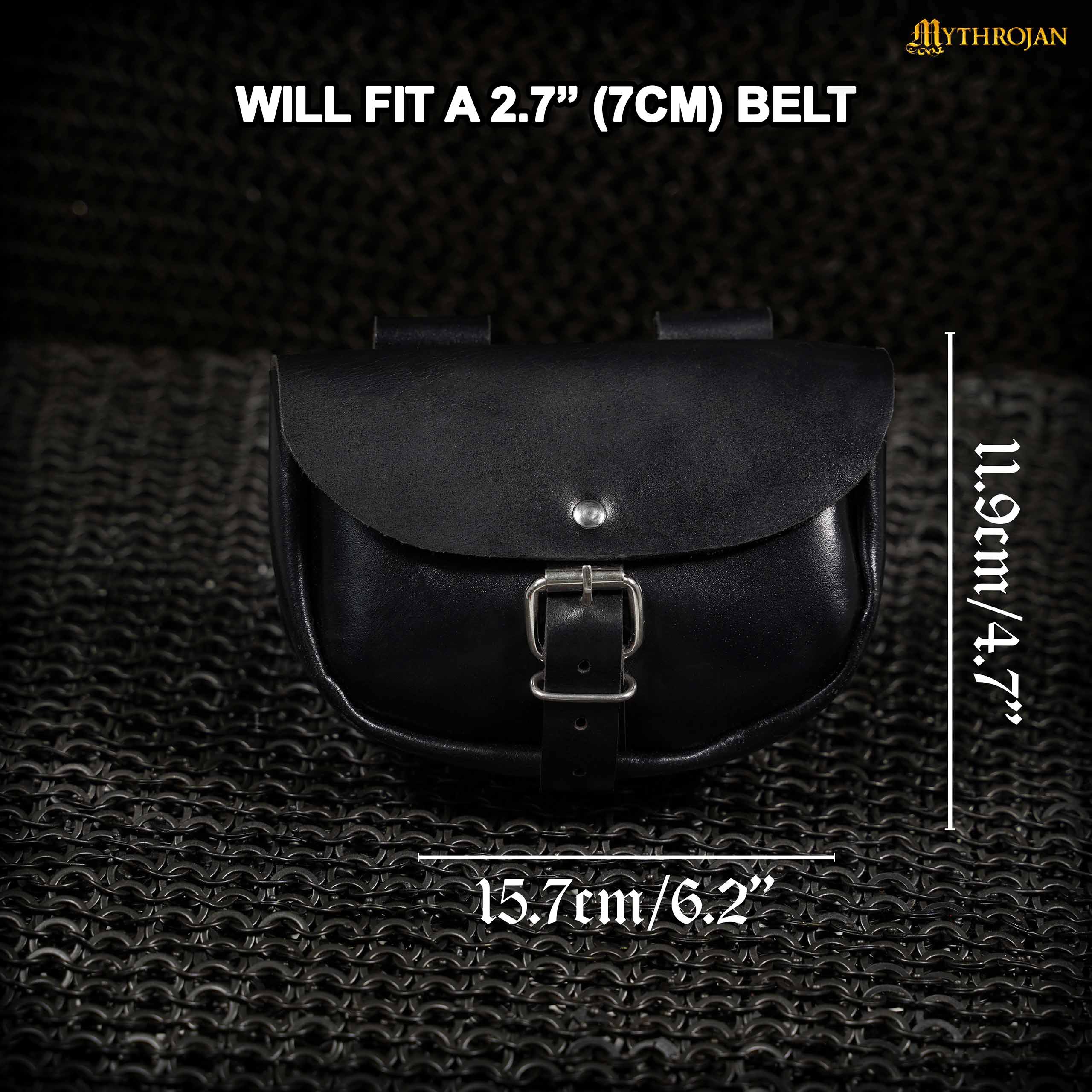 Bolsa de cinturón medieval de cuero para LARP, SCA y Renacimiento - imagen 12