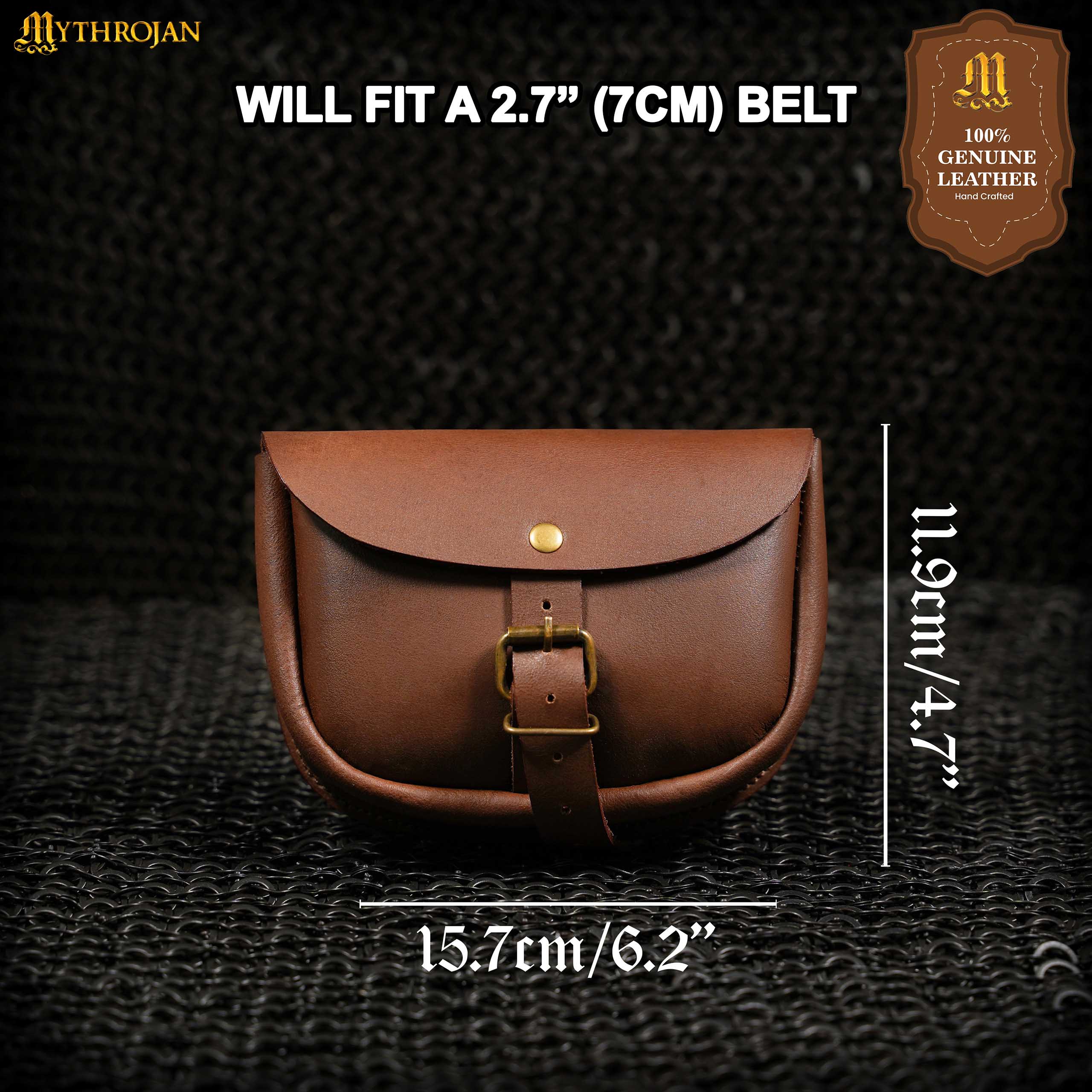 Bolsa de cinturón medieval de cuero para LARP, SCA y Renacimiento - imagen 19