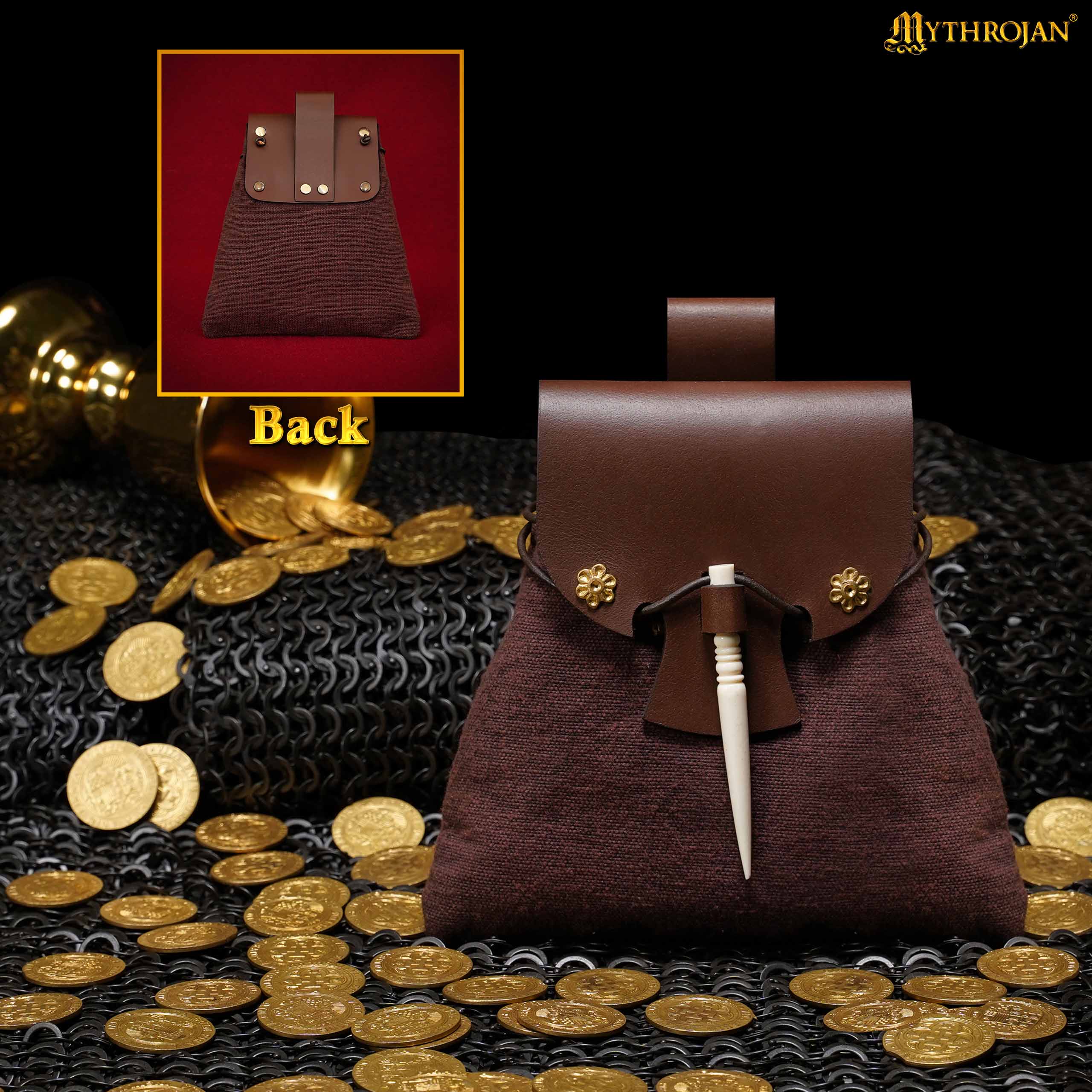 Bolsa de cintura medieval Mythrojan Gold and Dice - imagen 14