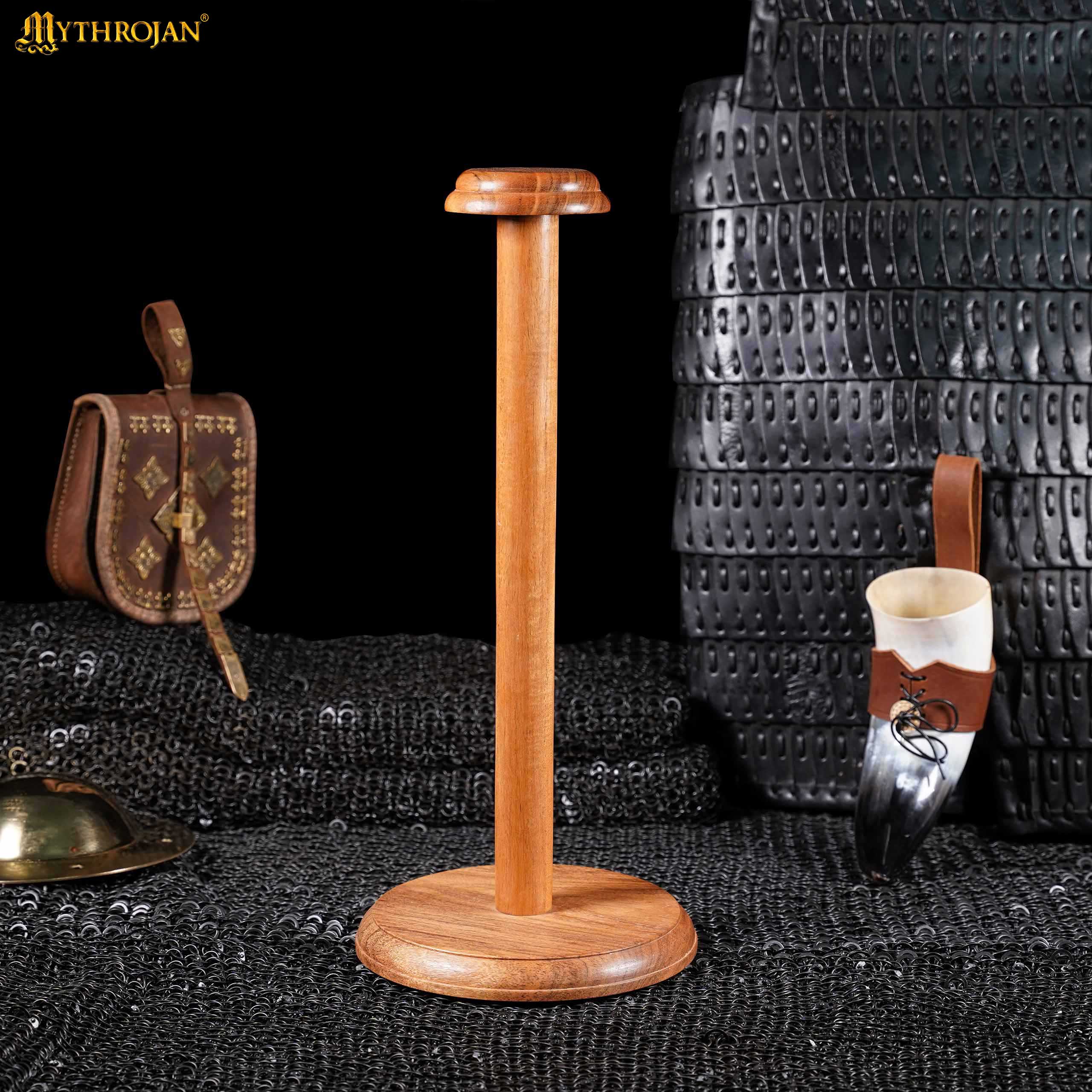 Soporte de madera maciza para casco y sombrero — exhibidor artesanal - imagen 10