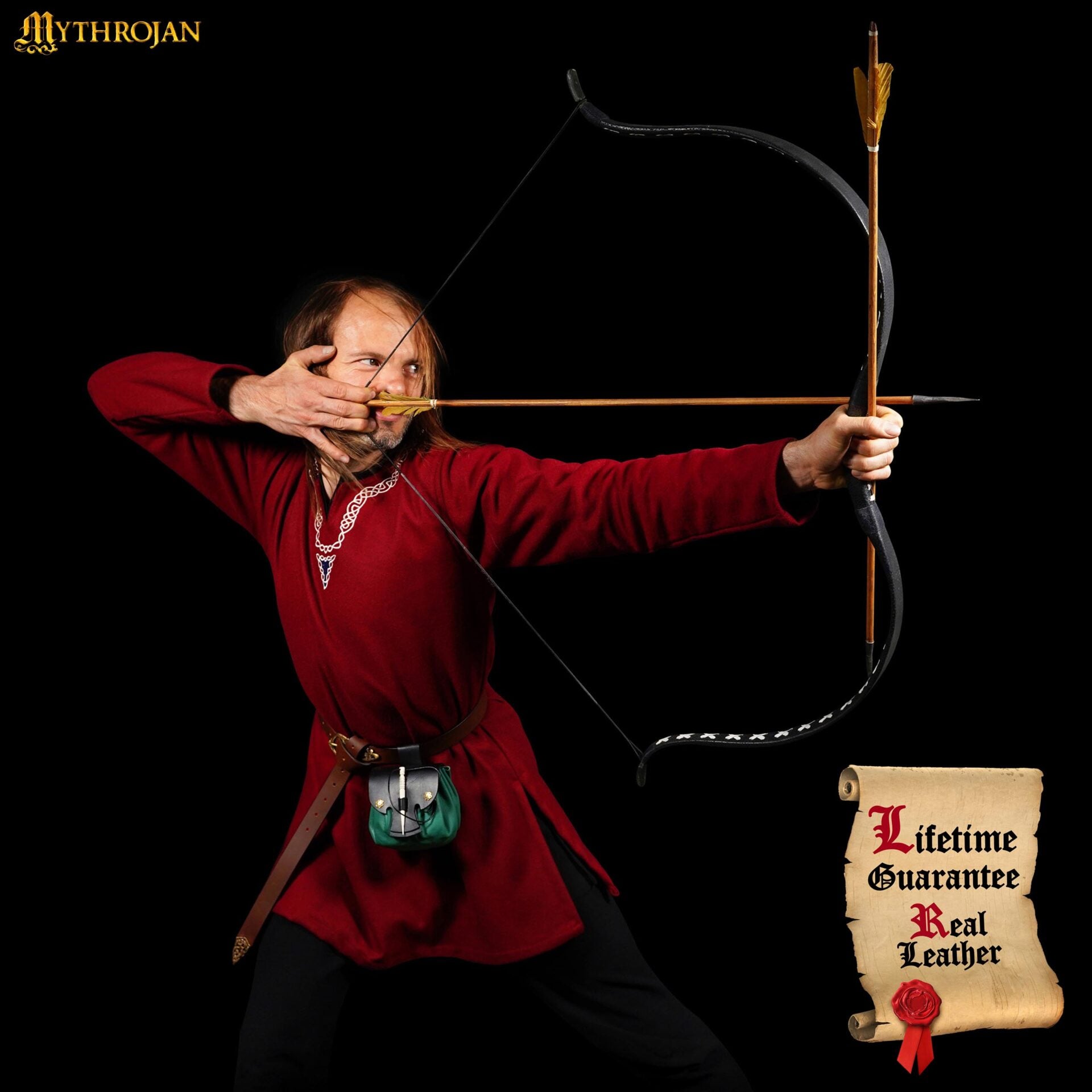 Bolsa de cinturón medieval pequeña en cuero - Mythrojan - imagen 12